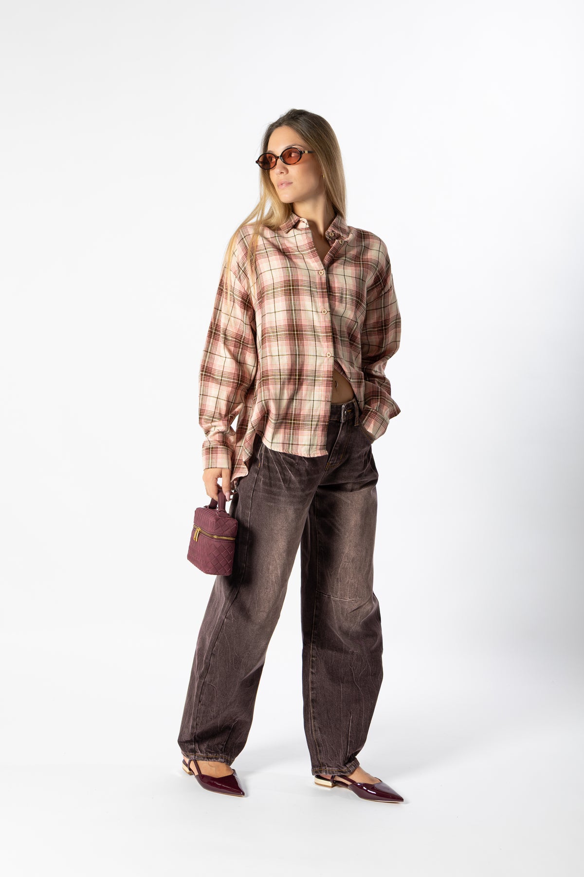 Camicia tartan fiocco