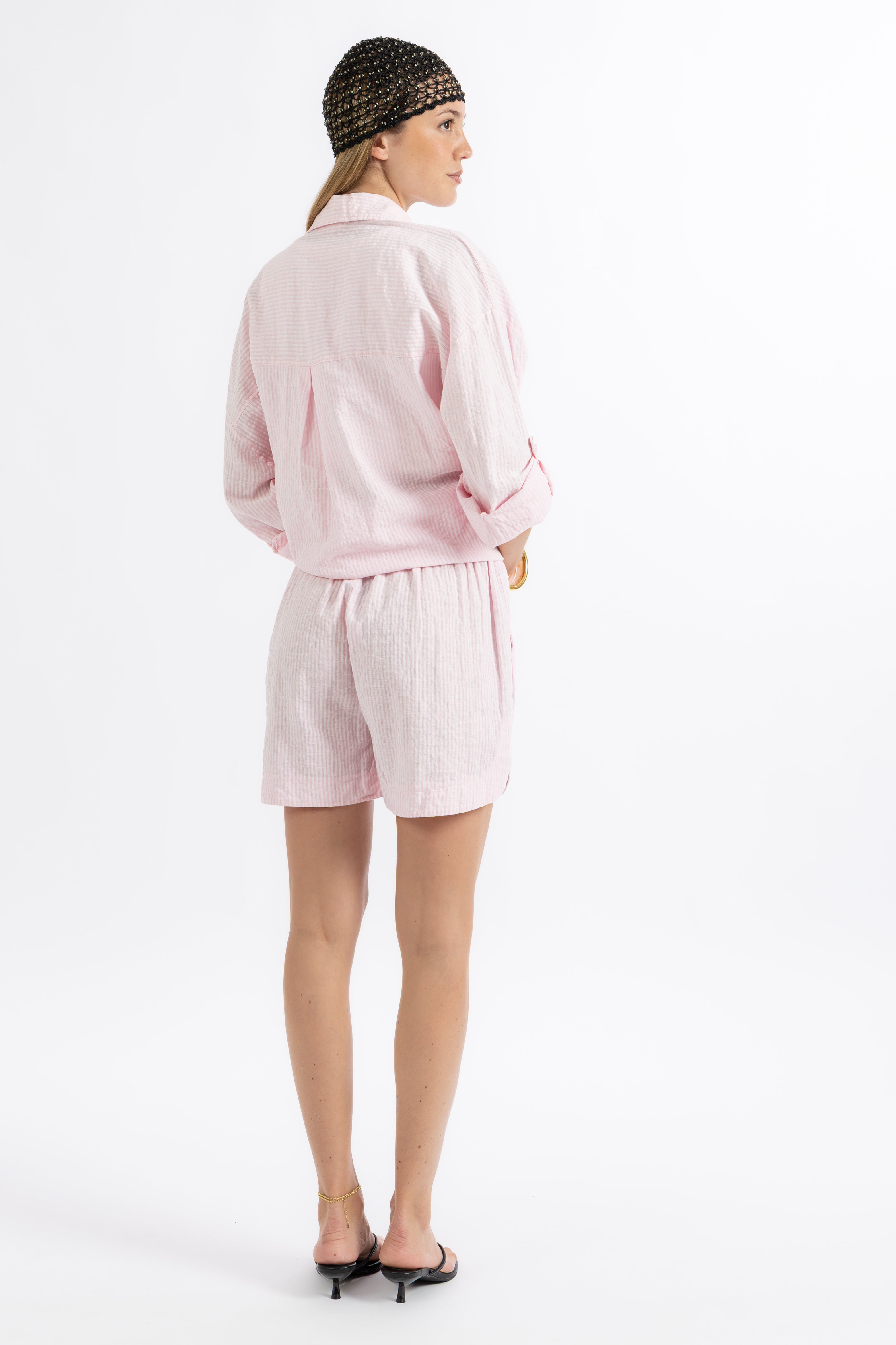 Short rosa gessato