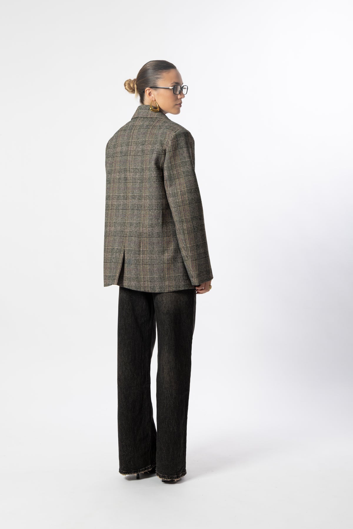 Blazer pied de poule grigio