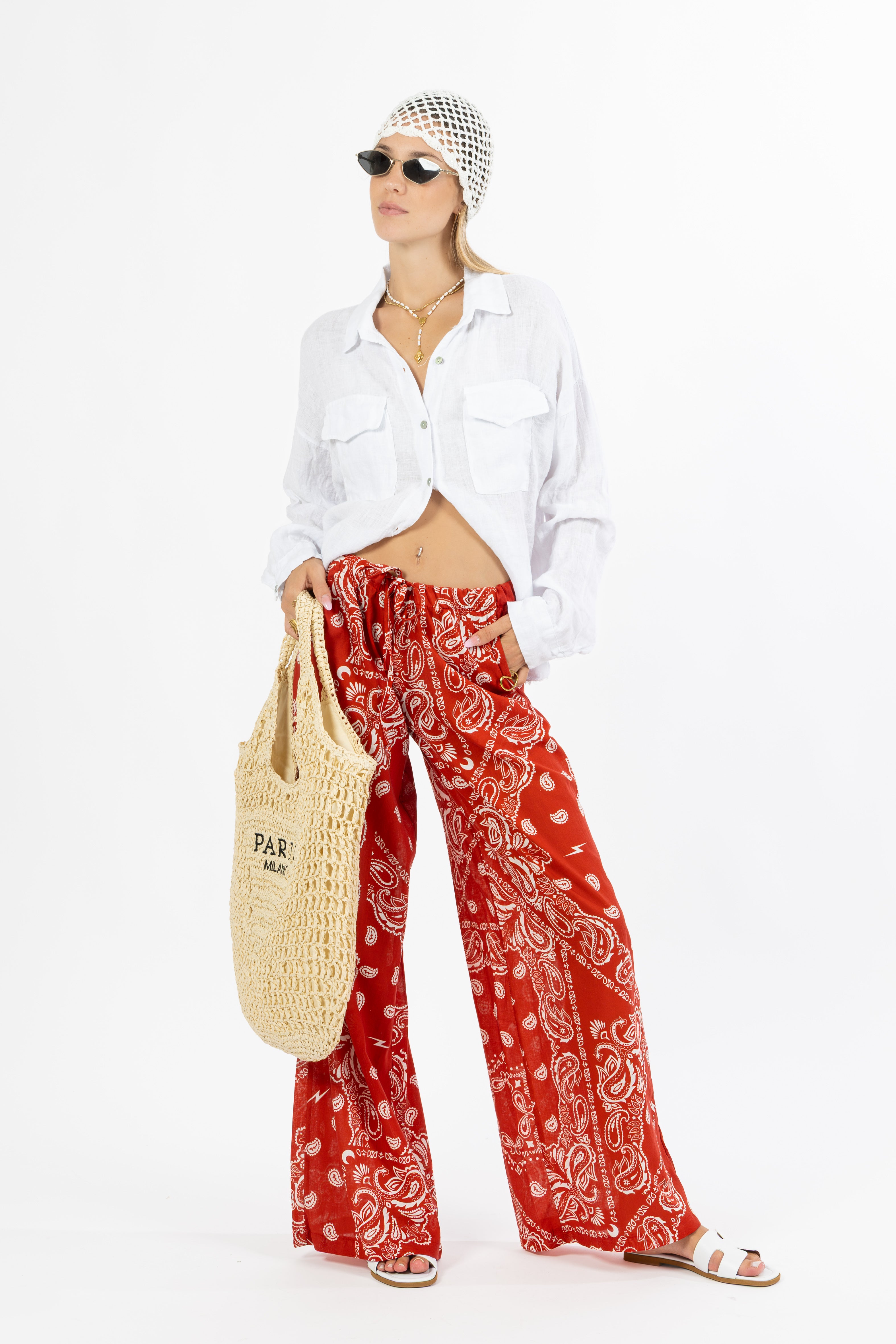 Pantalone bandana rosso