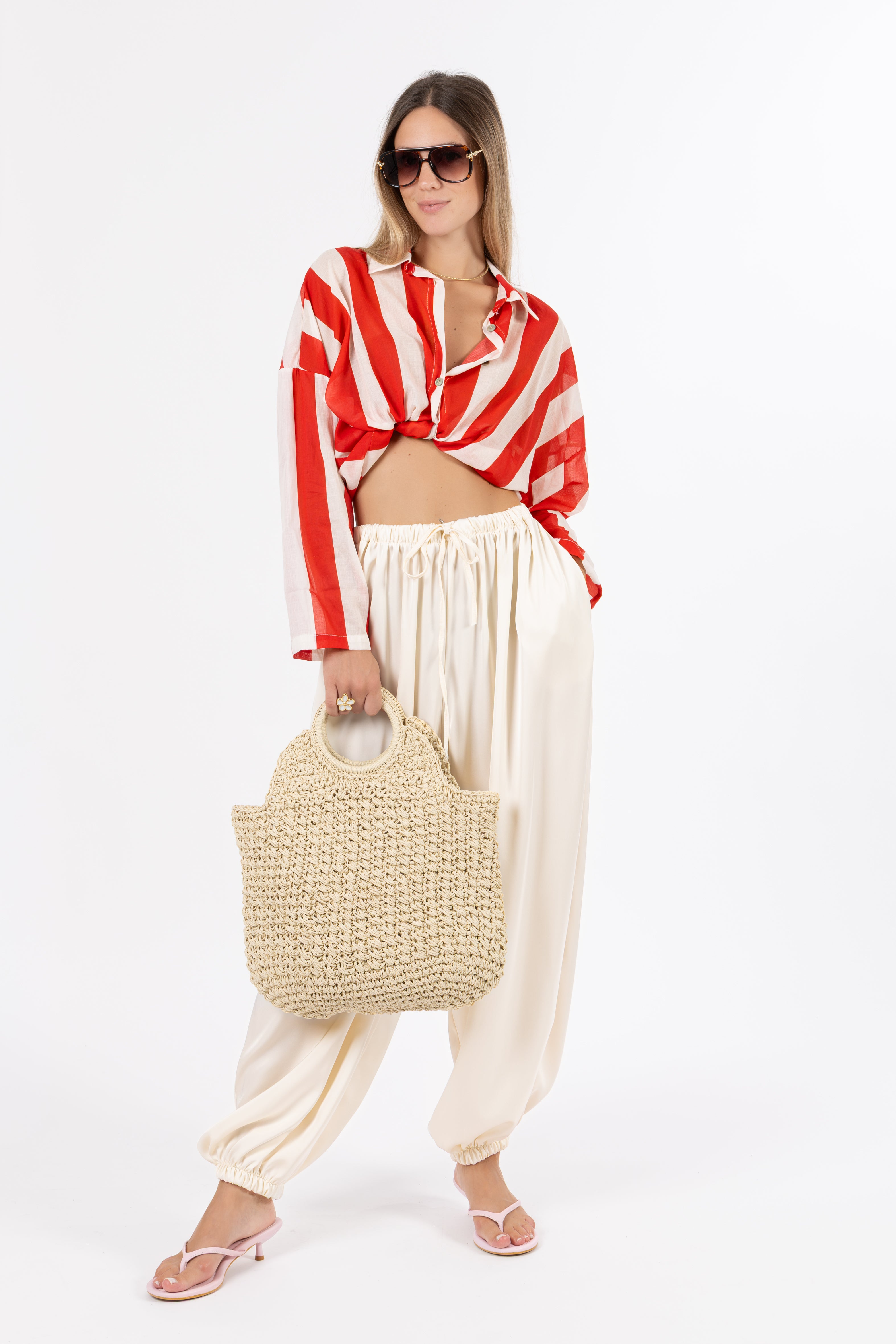 Pantalone balloon panna