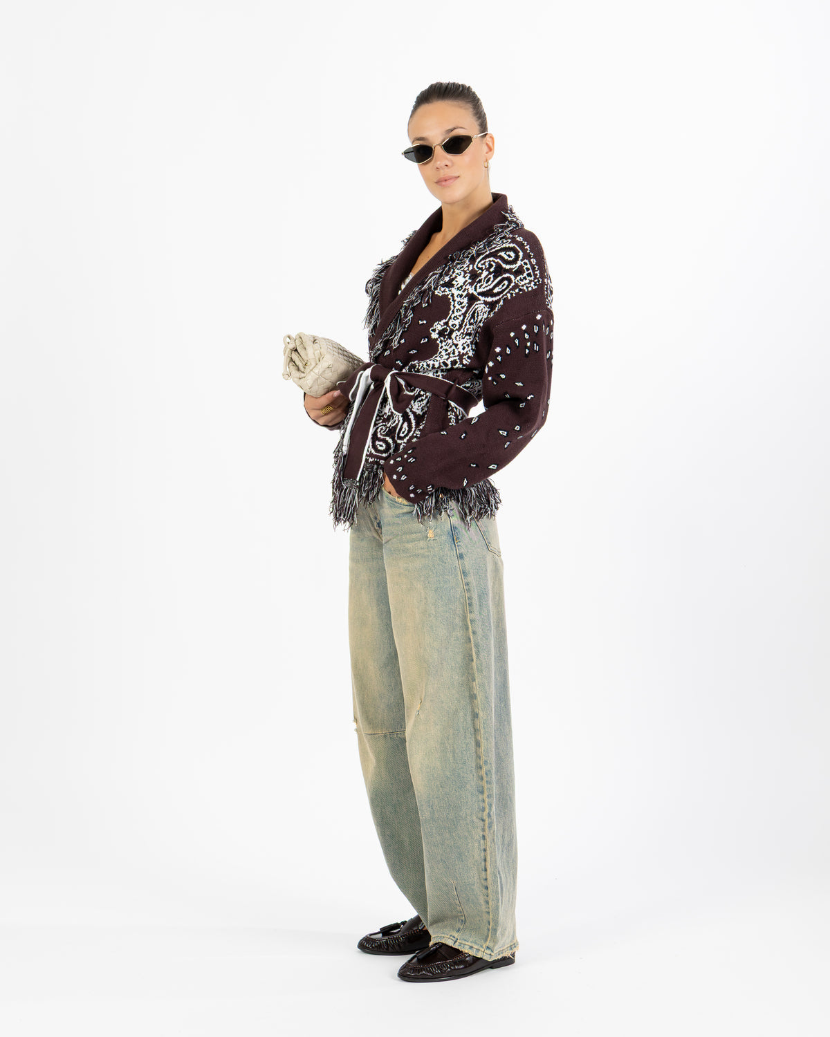 Cardigan bandana corto cioccolato