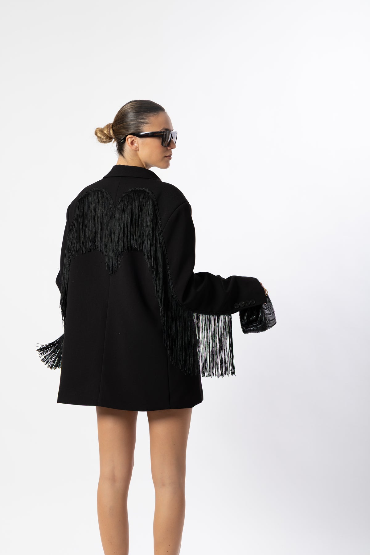 Blazer frange nero
