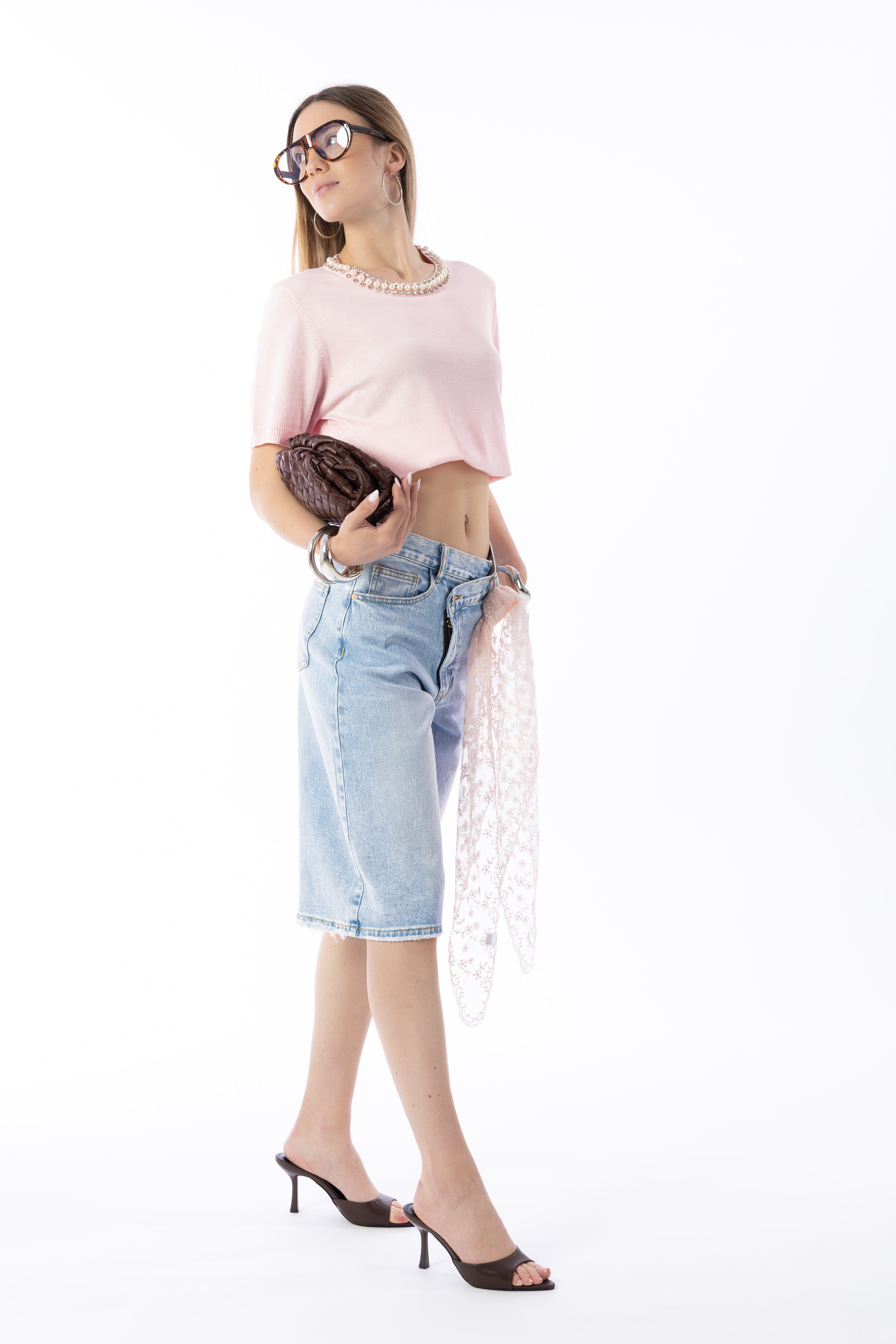 Bermuda criss cross denim