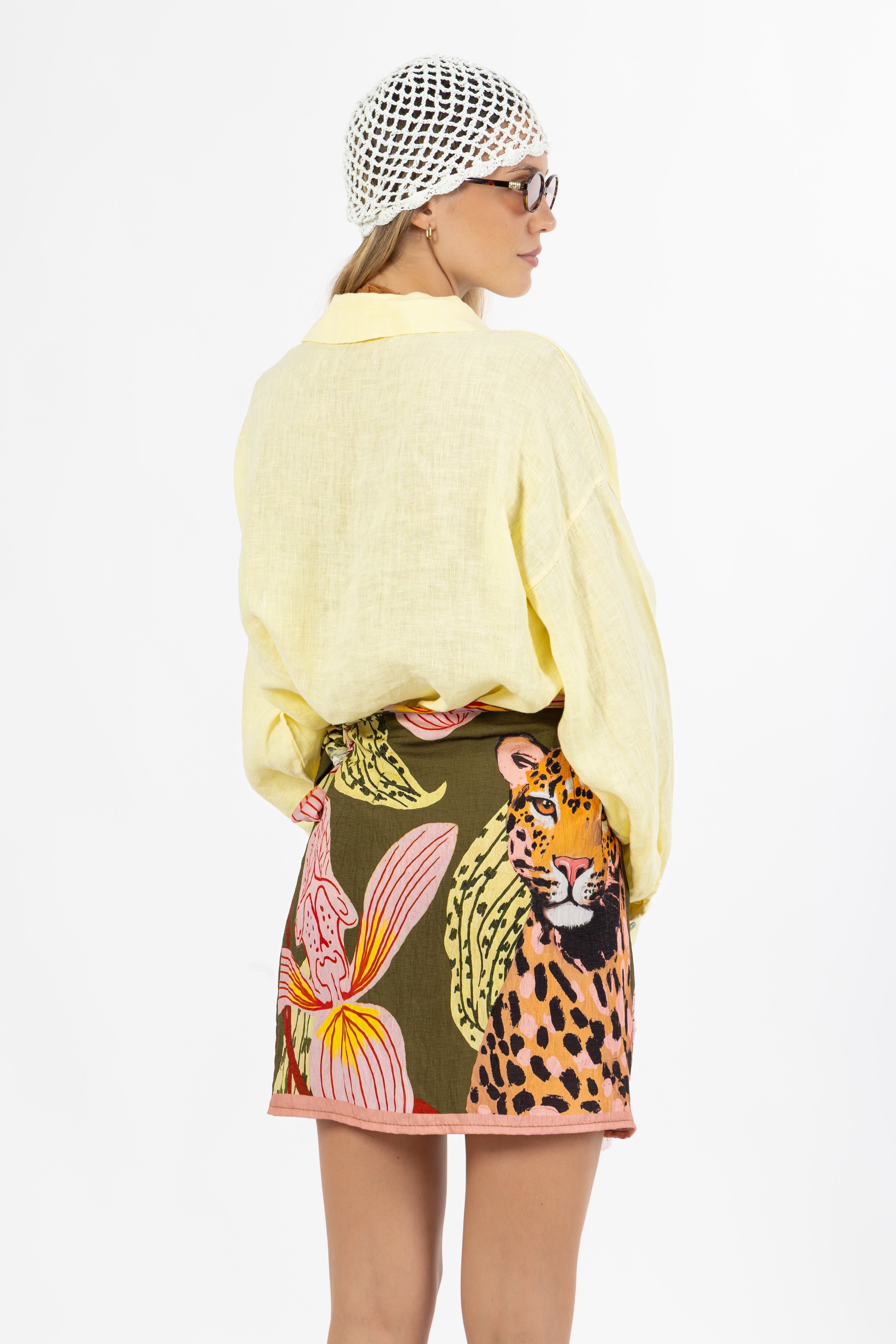Minigonna pareo Tiger & Flowers