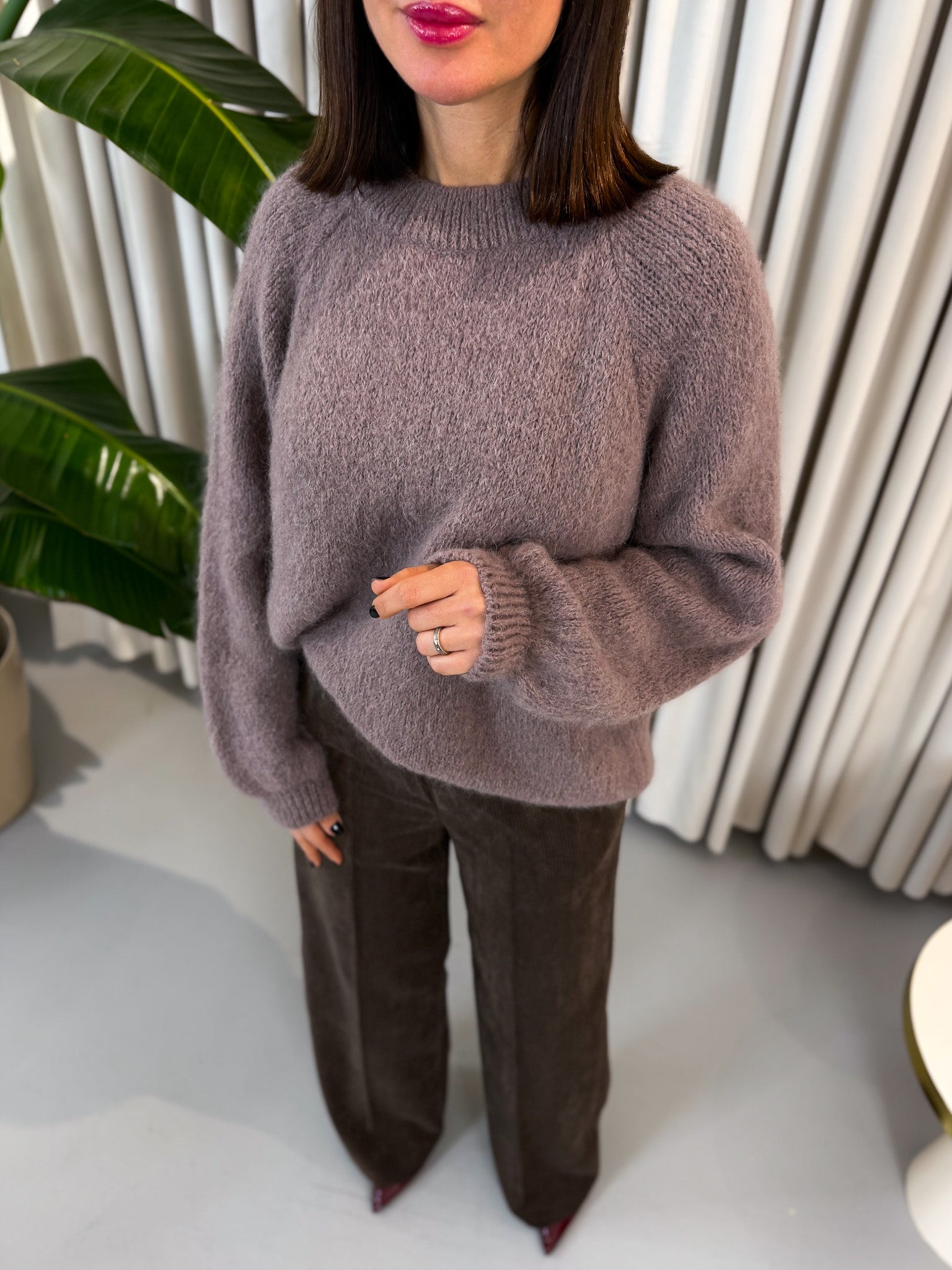 Maglione alpaca taupe