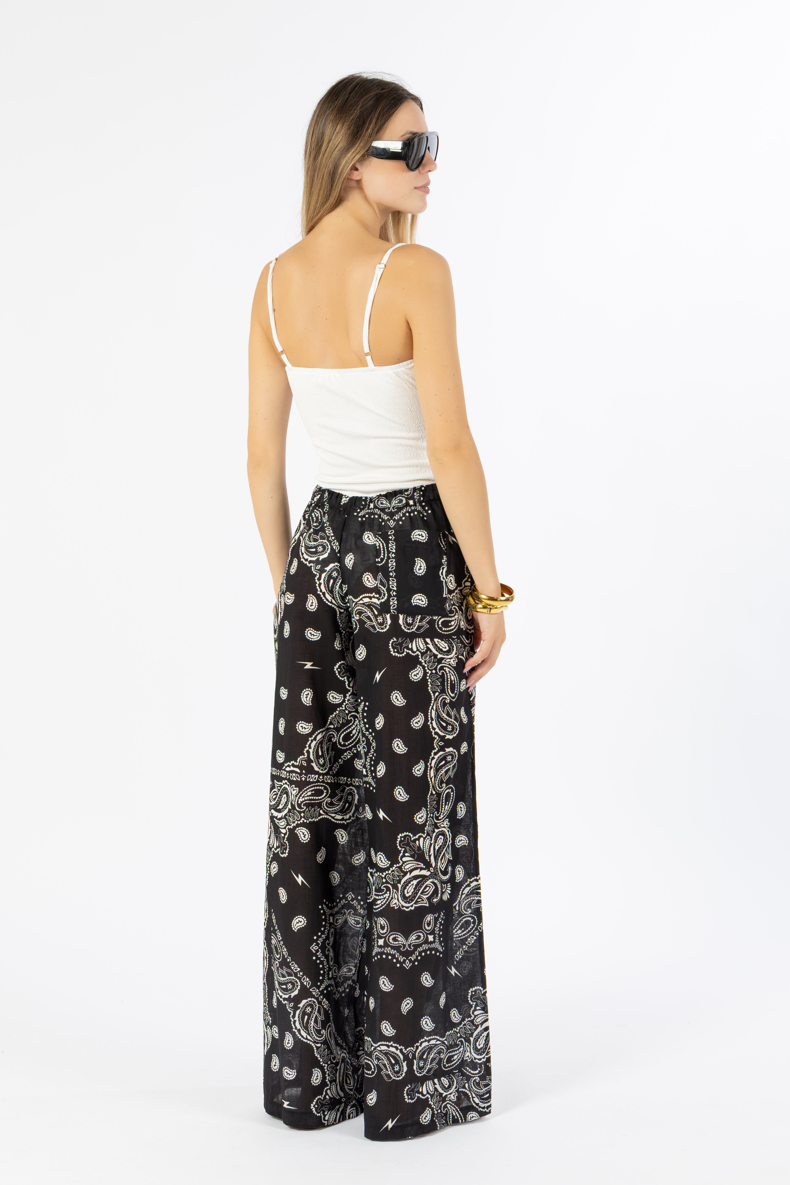 Pantalone bandana nero