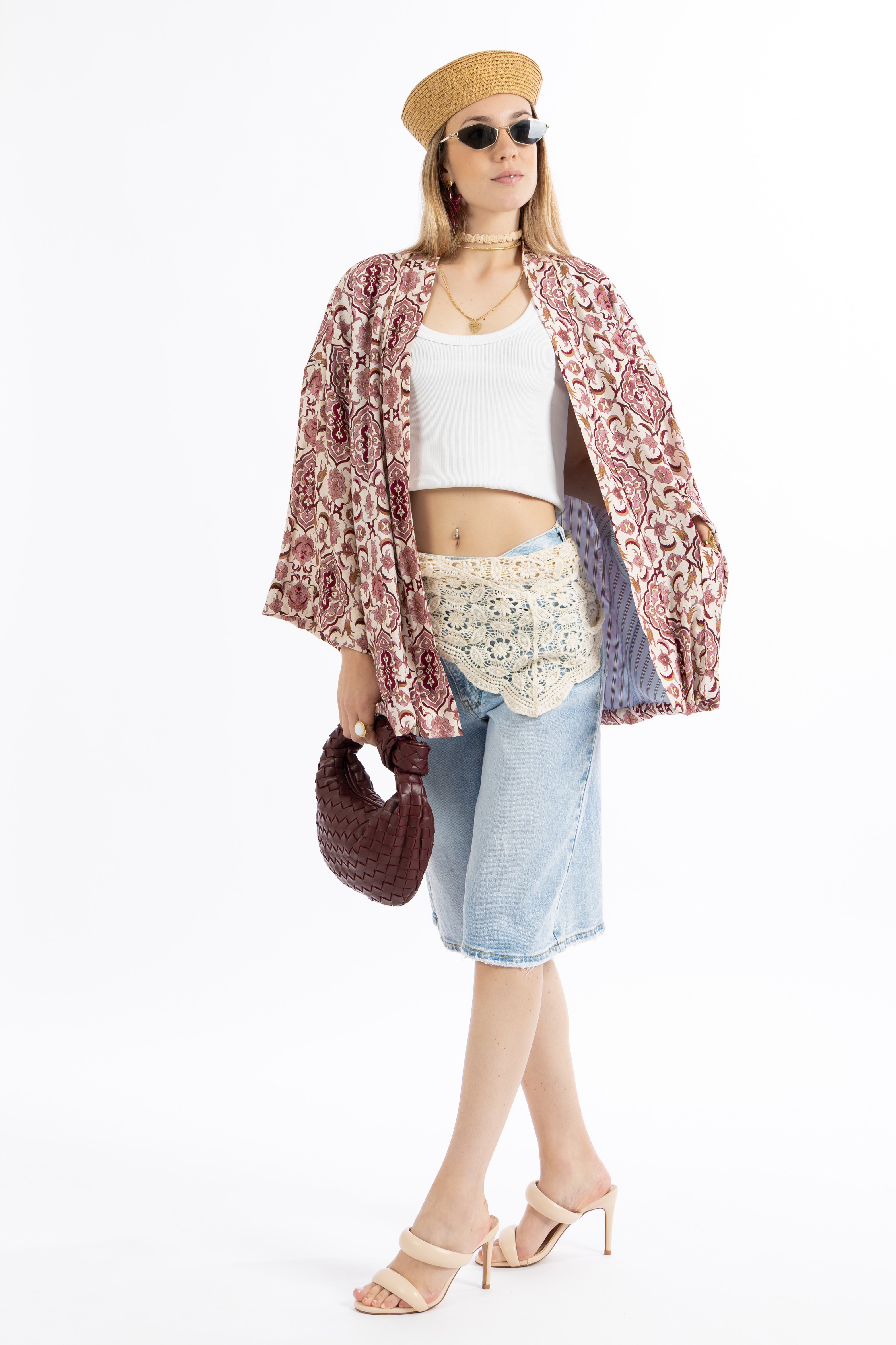 Kimono fantasia bordeaux