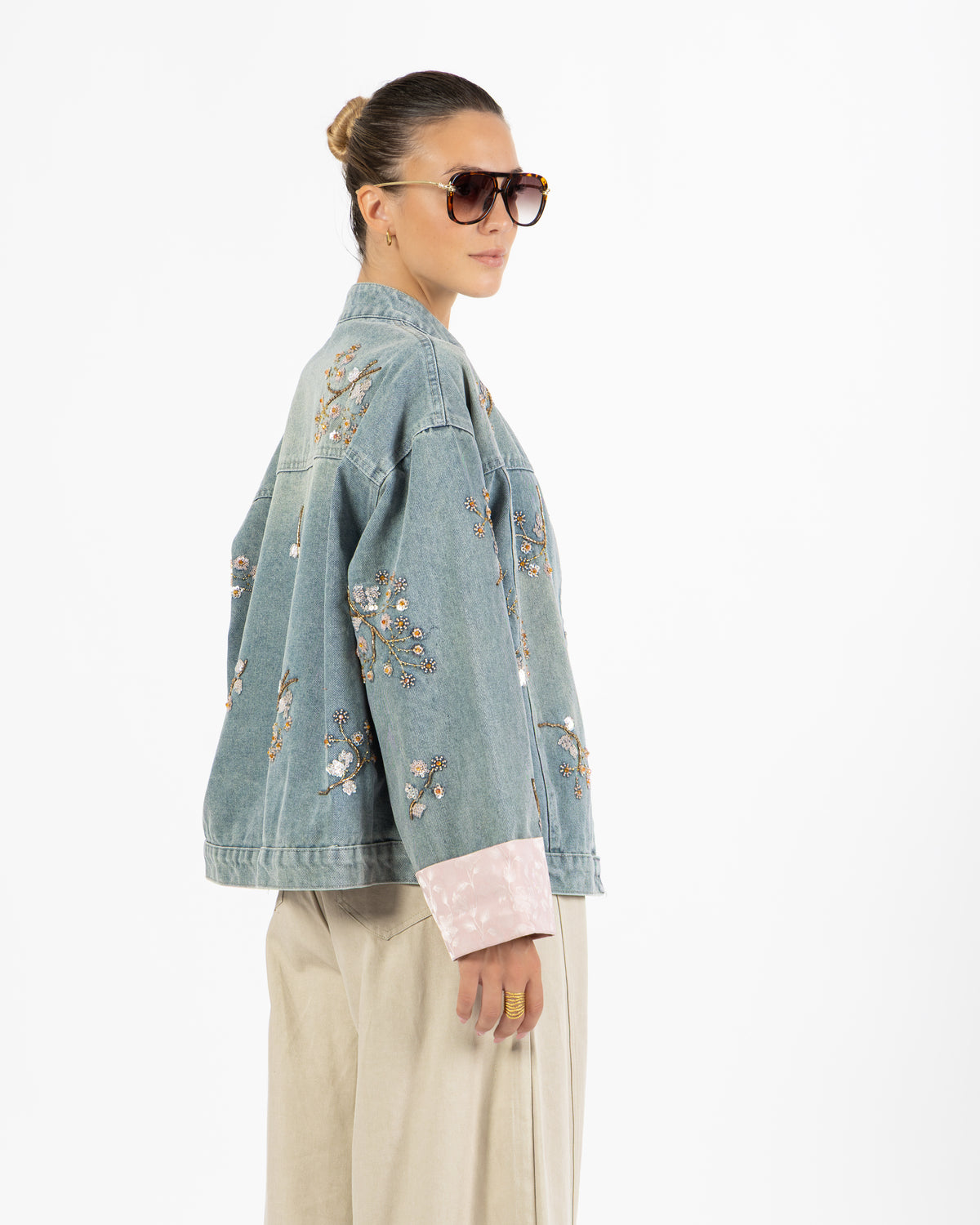 Giacca denim Giada con strass
