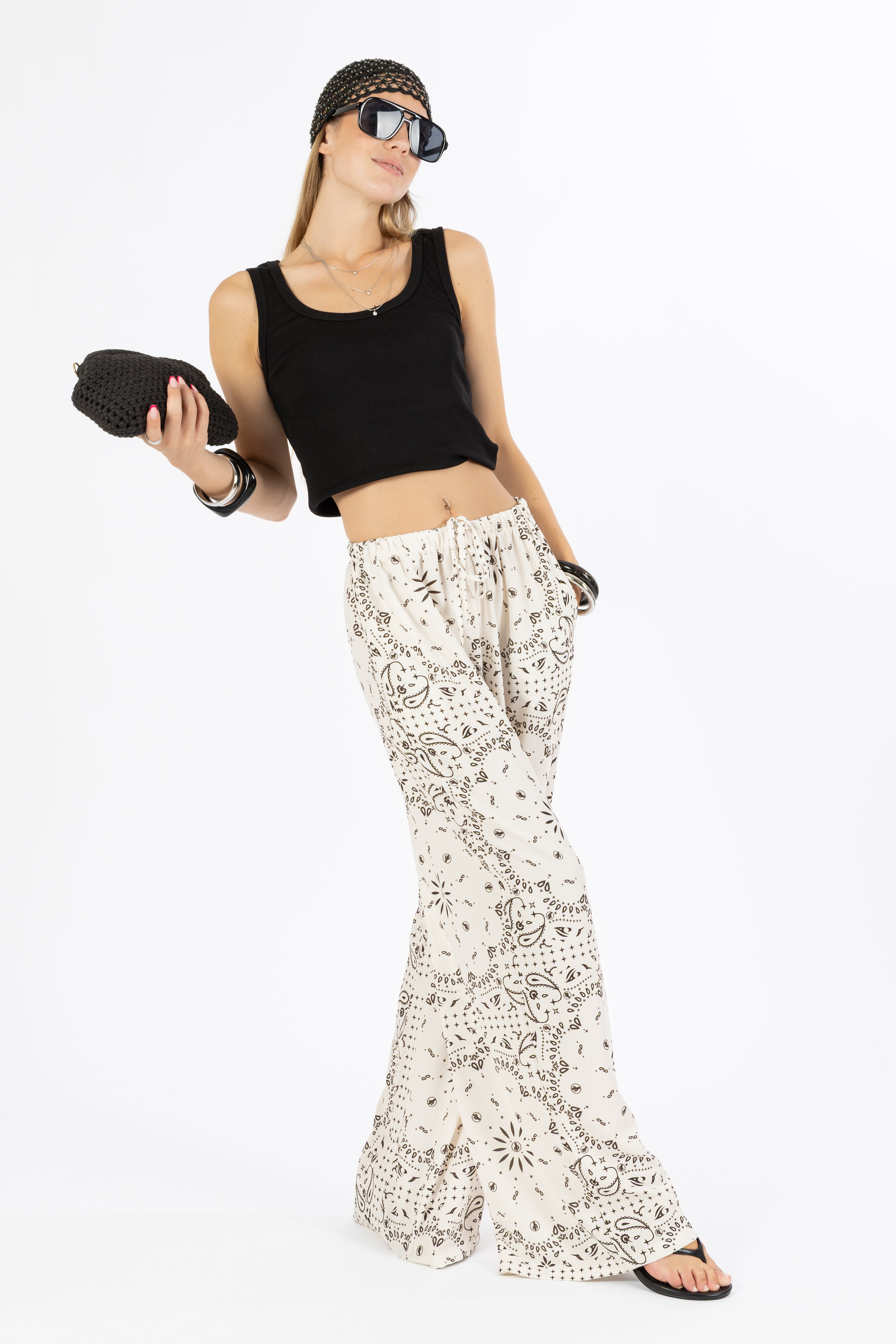 Pantalone bandana bianco