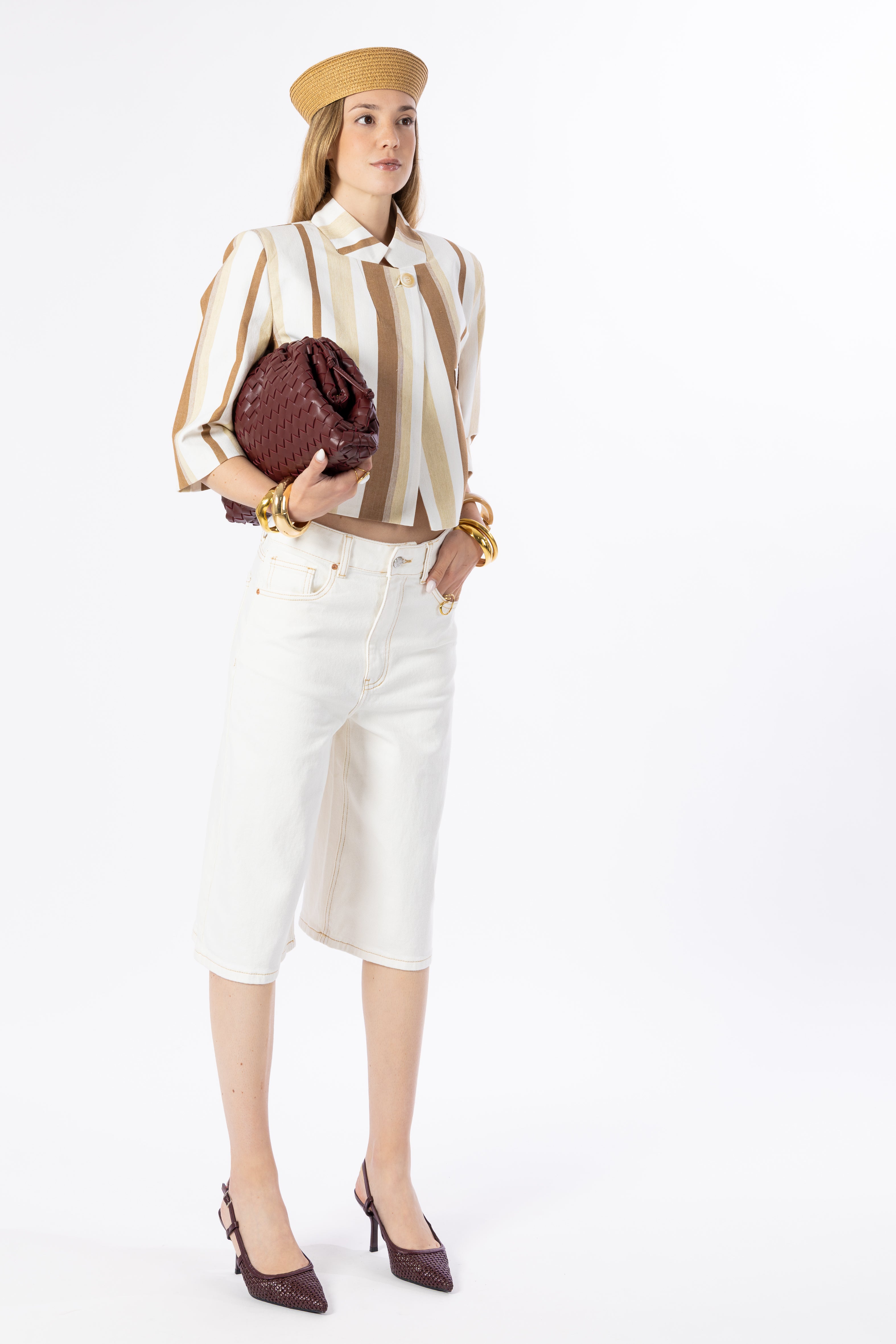 Blazer crop rigato