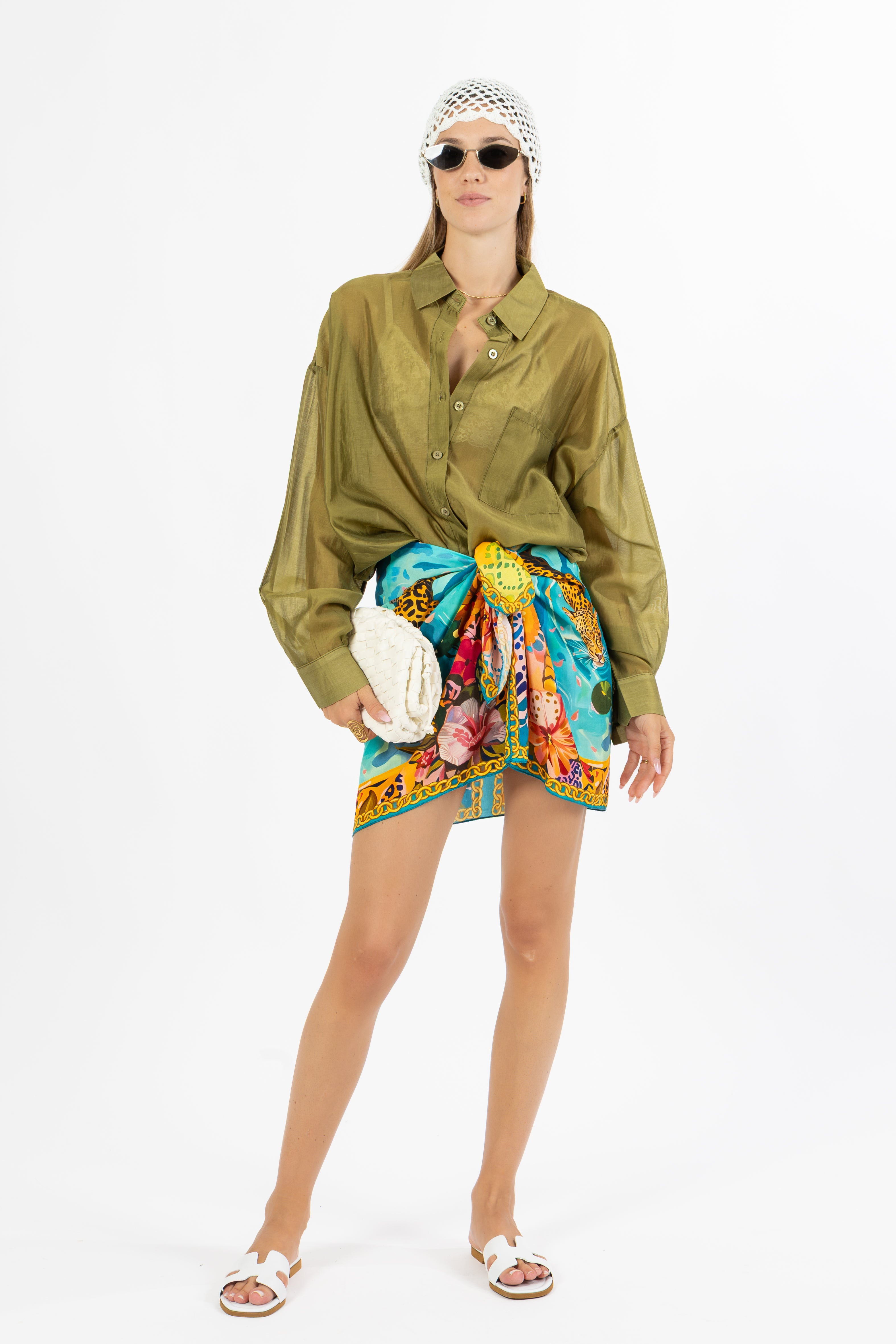 Camicia mussola oliva