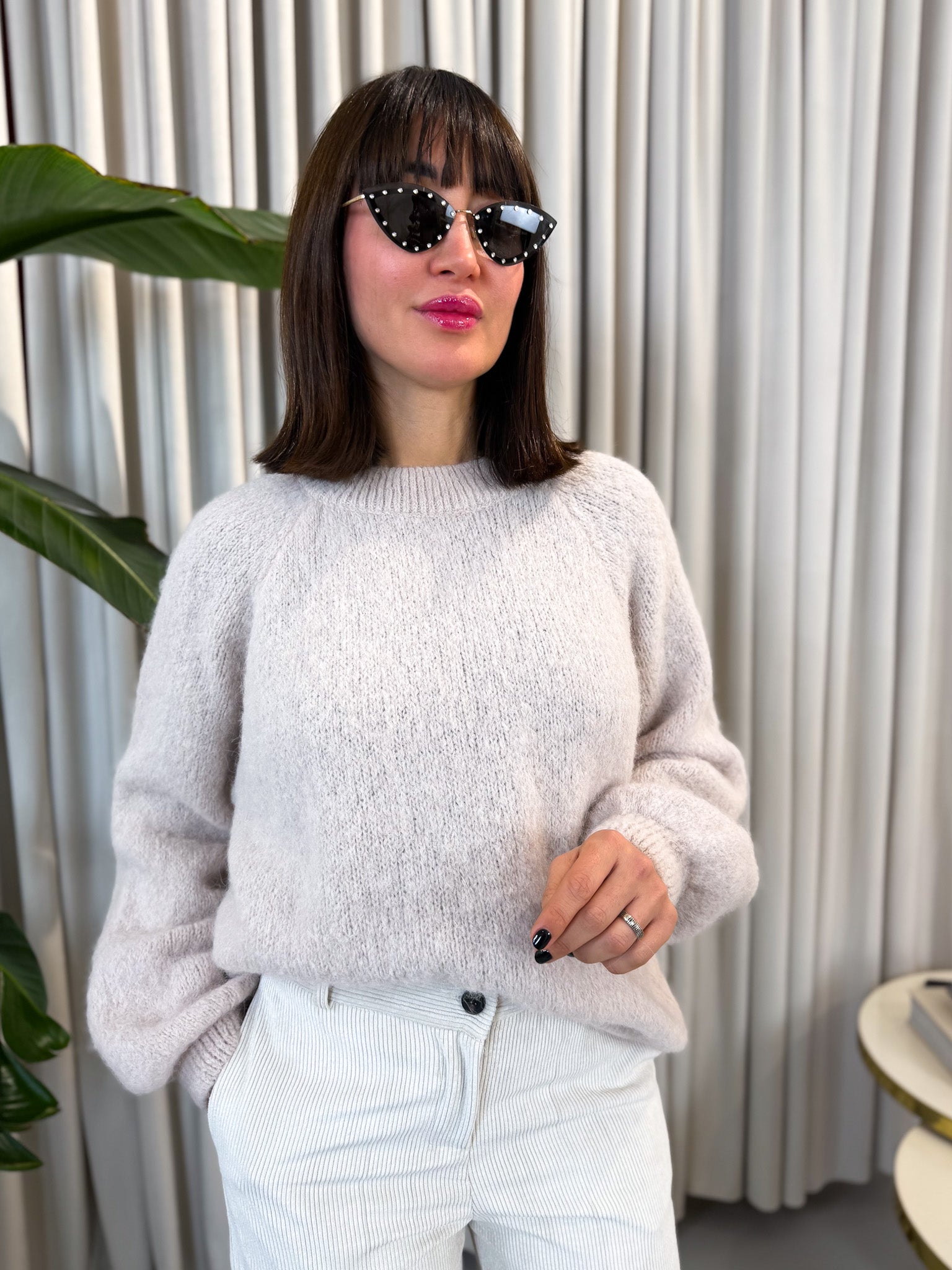 Maglione alpaca panna