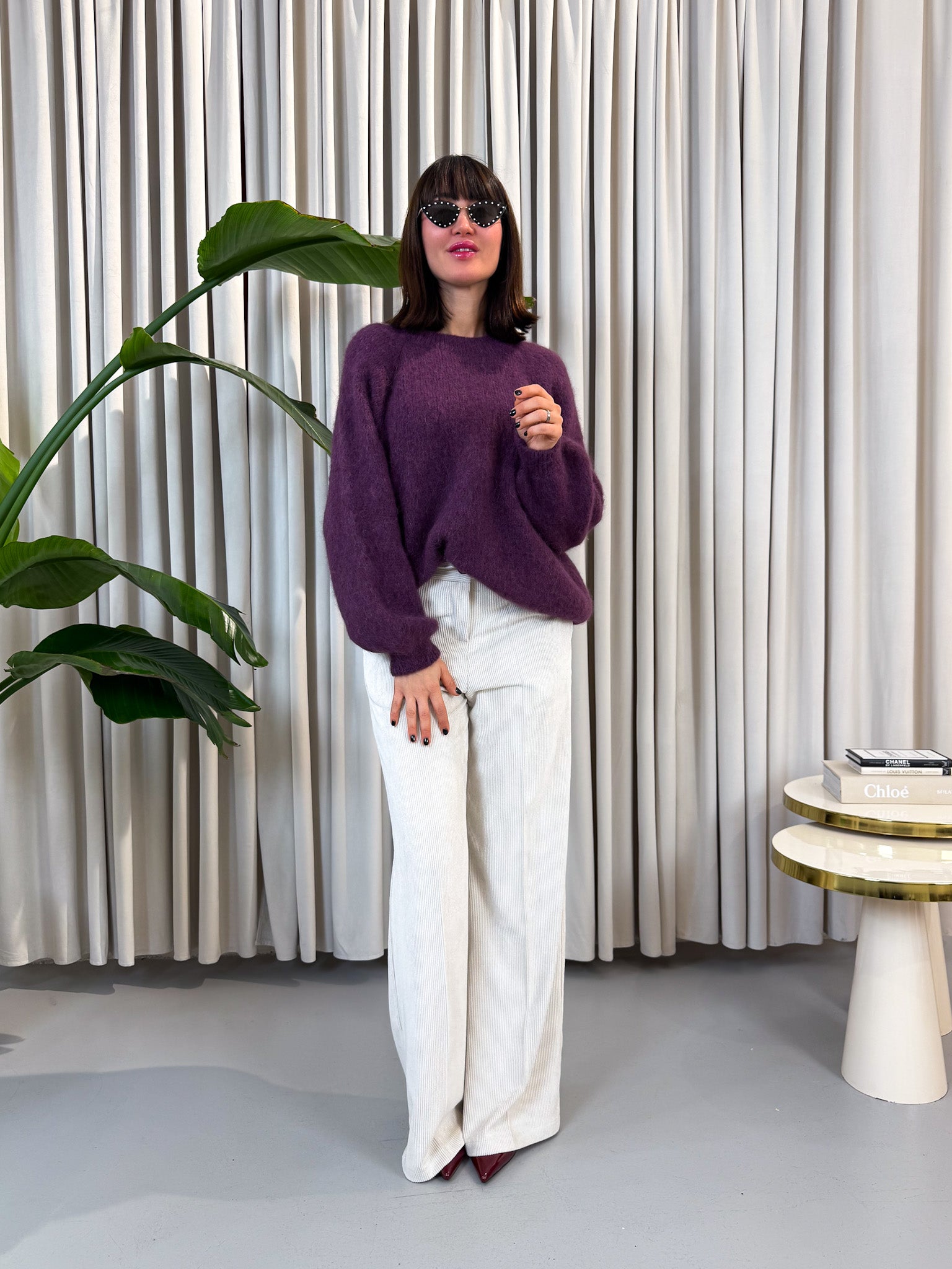 Maglione alpaca viola