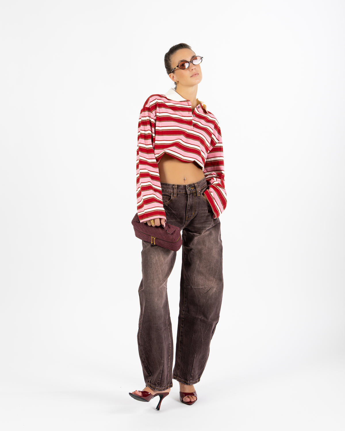 Jeans balloon bordeaux
