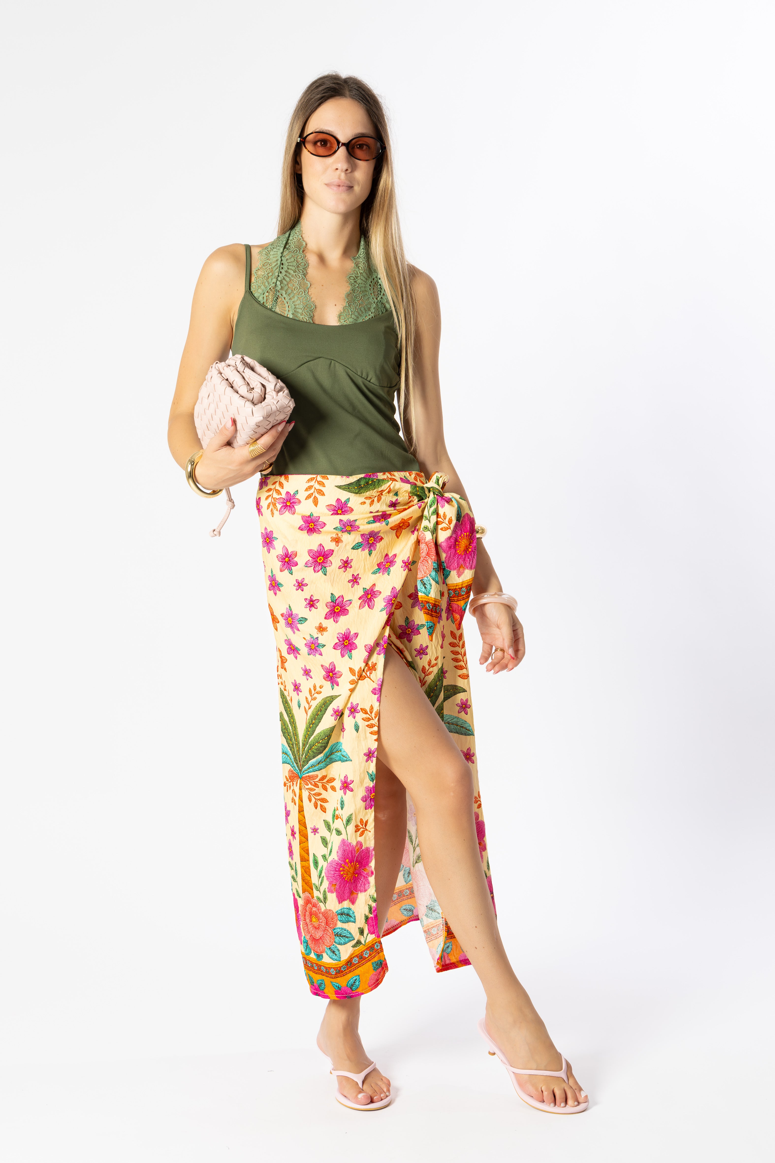 Gonna pareo lunga fiori