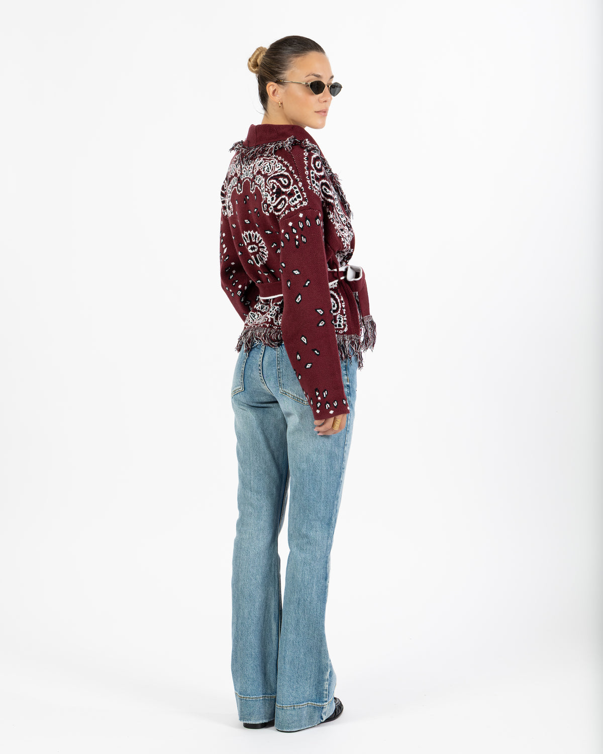 Cardigan bandana corto bordeaux