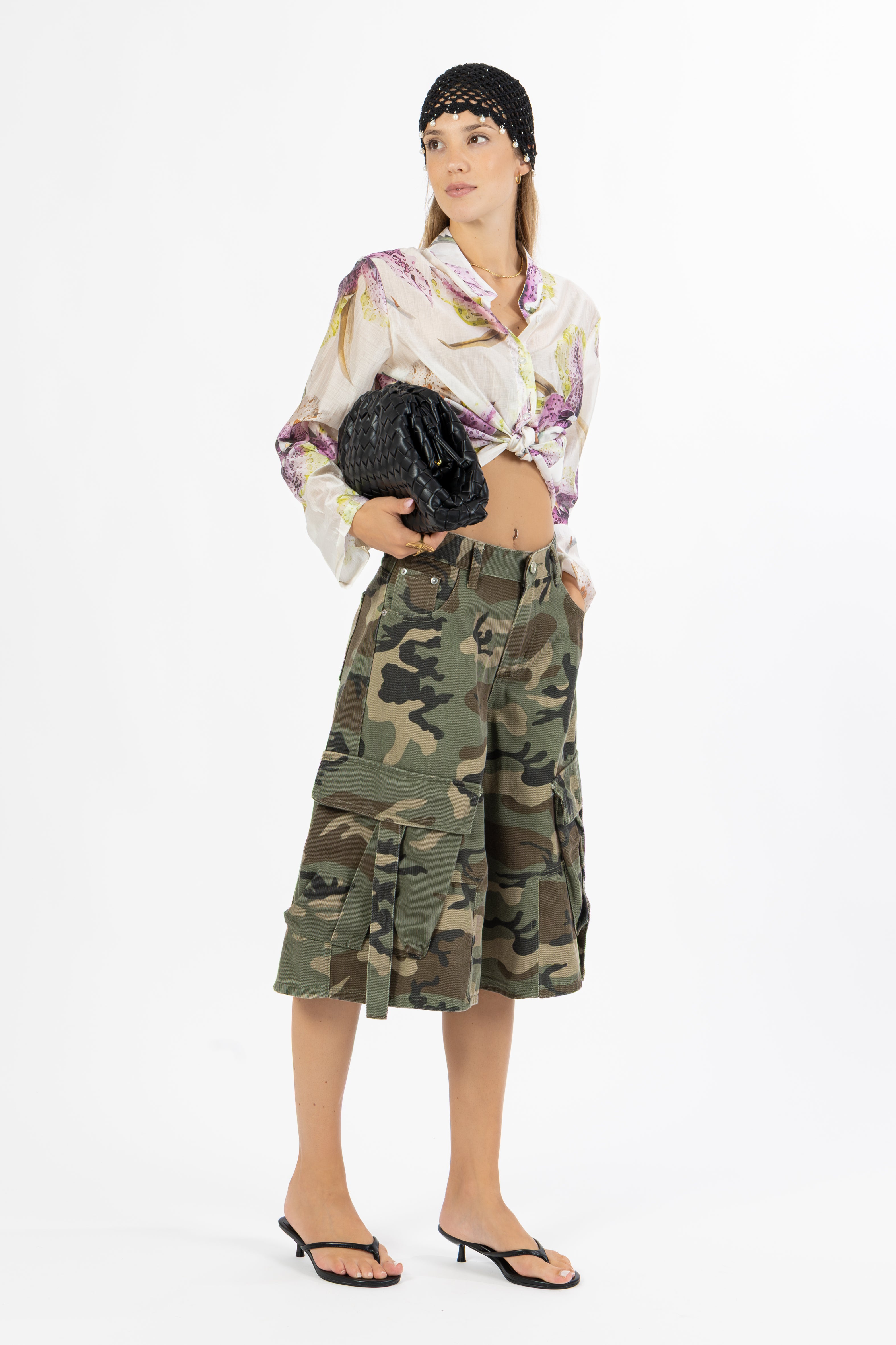 Camicia bianca Flowers