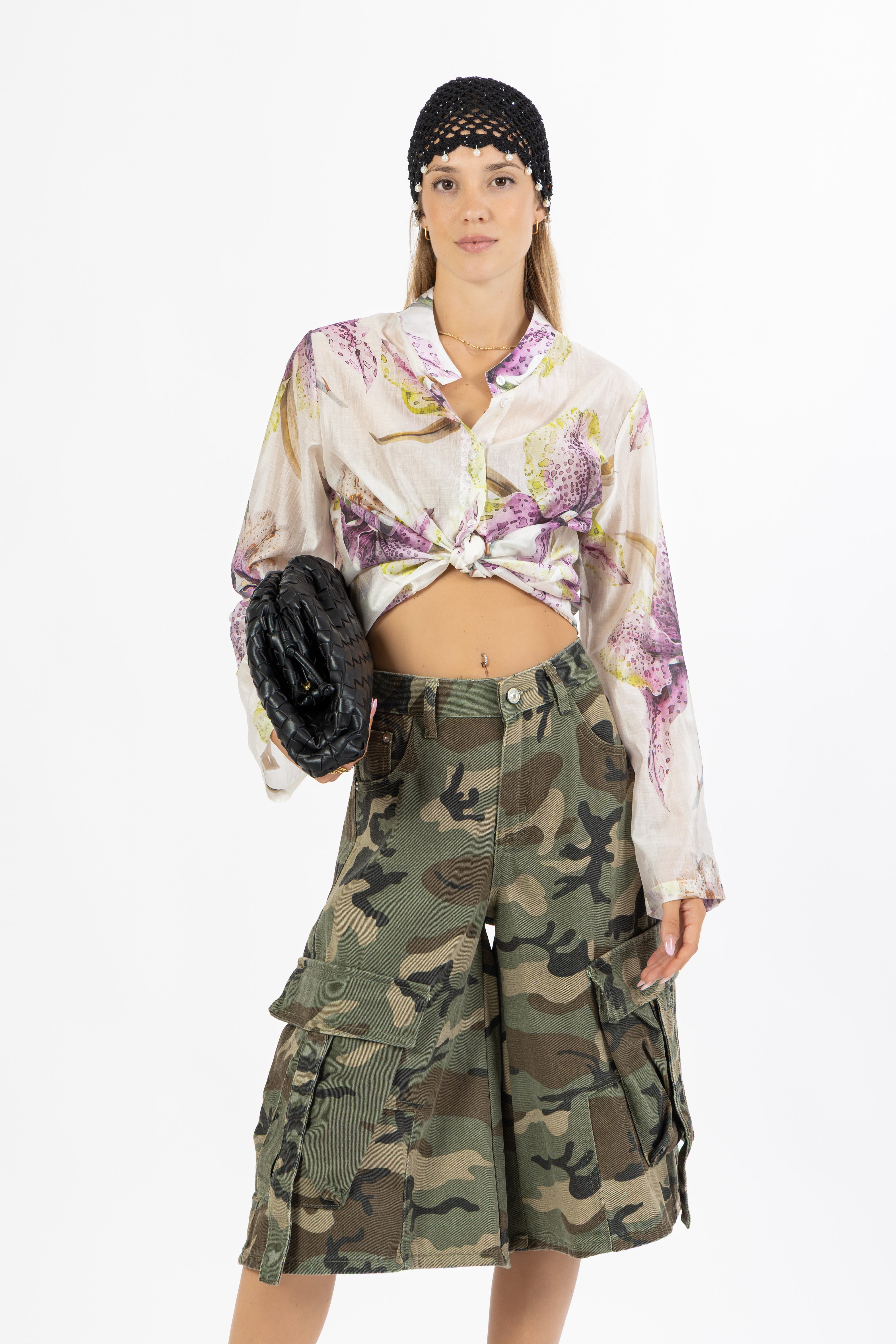 Camicia bianca Flowers