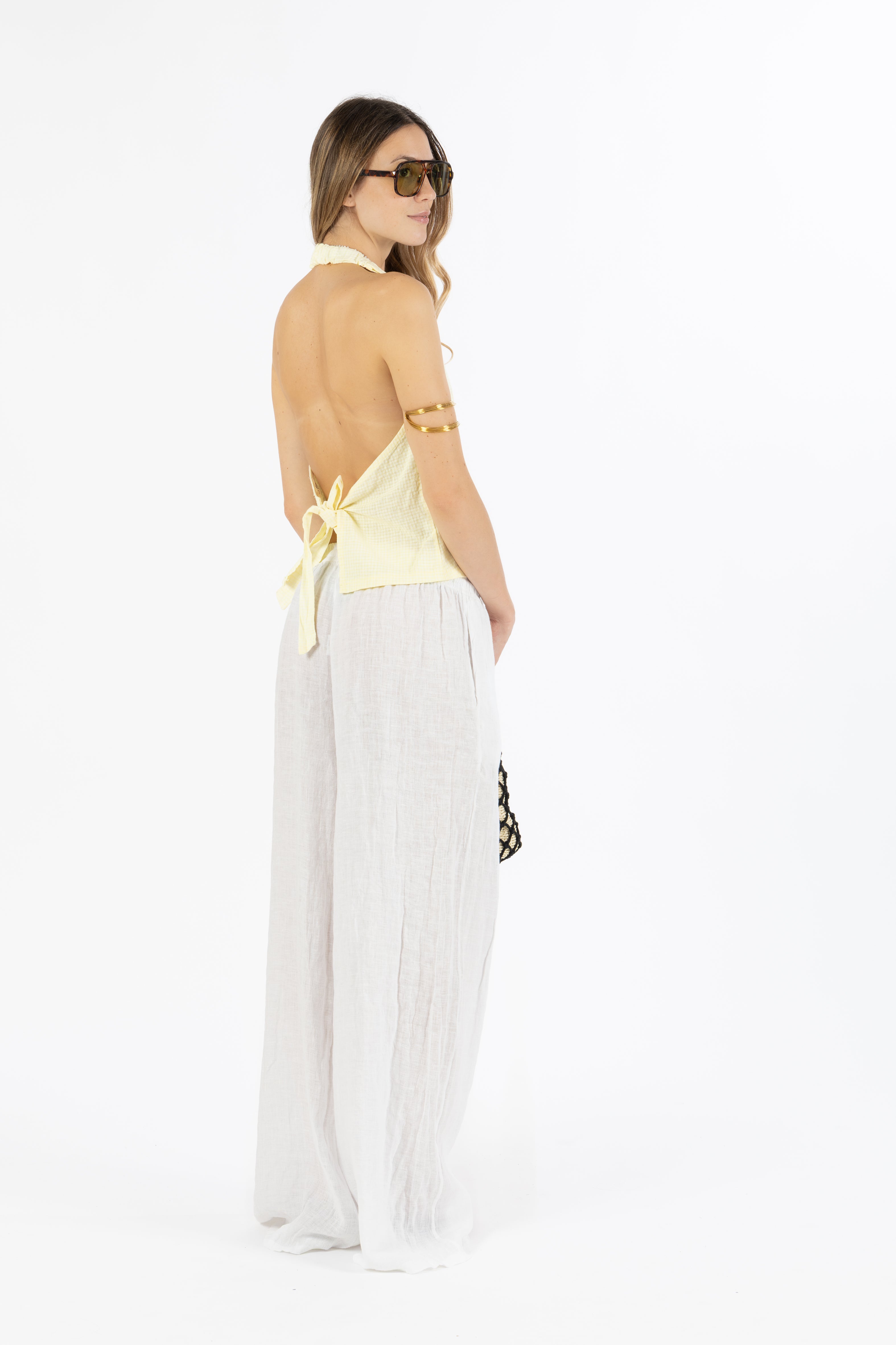 Top vichy giallo