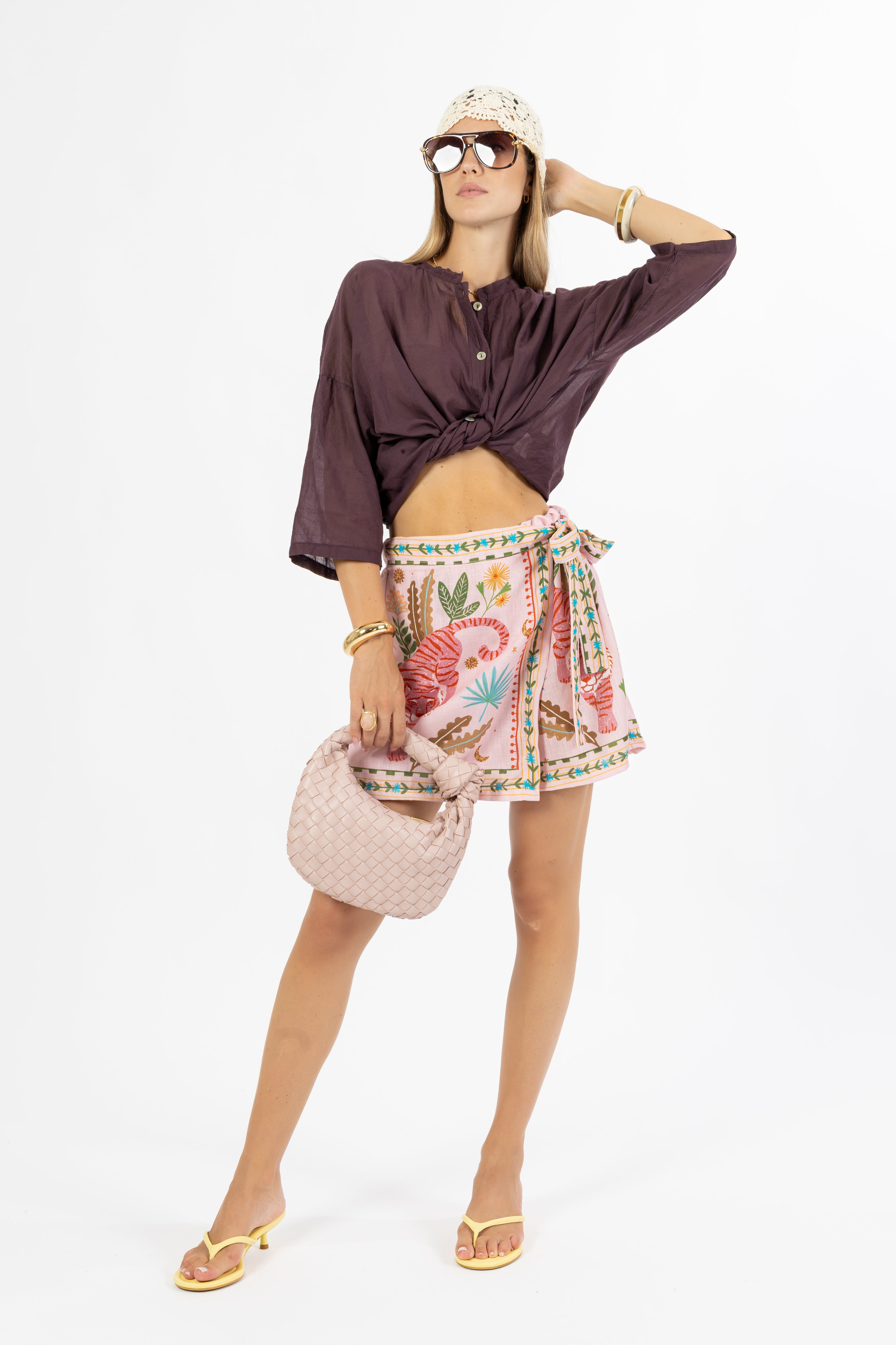 Camicia mussola viola