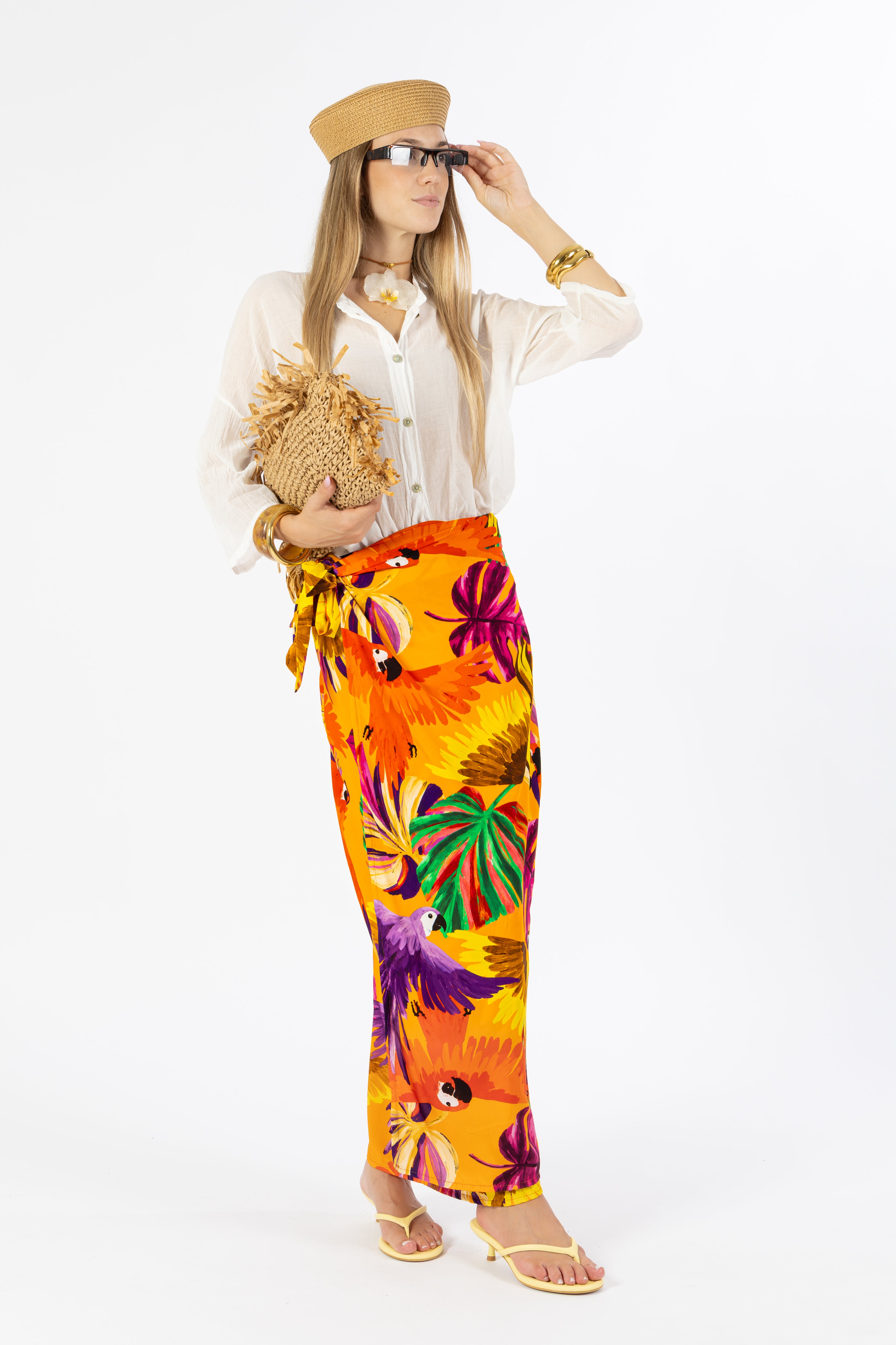 Gonna lunga pareo Animals & Flowers