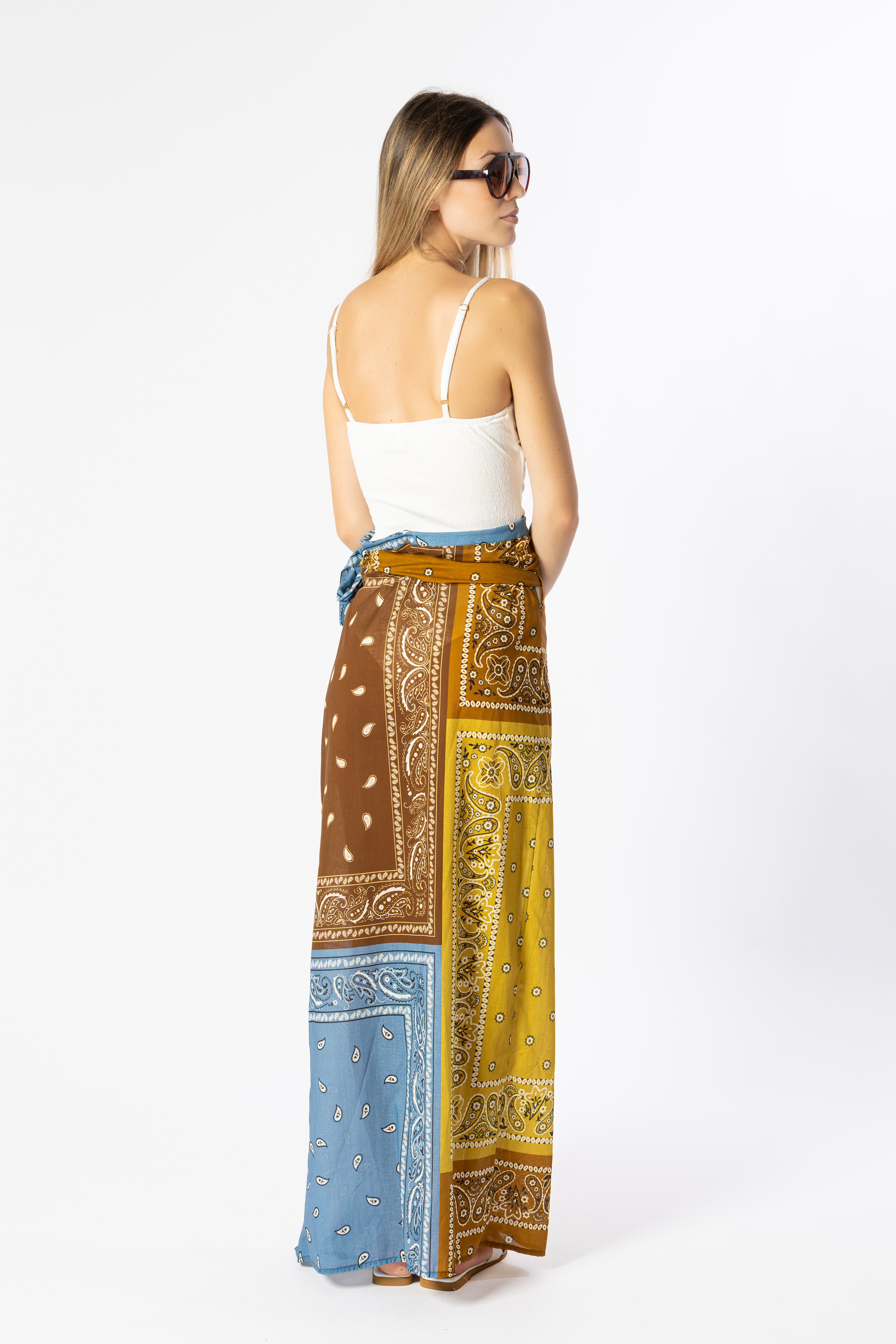 Pareo bandana giallo/marrone