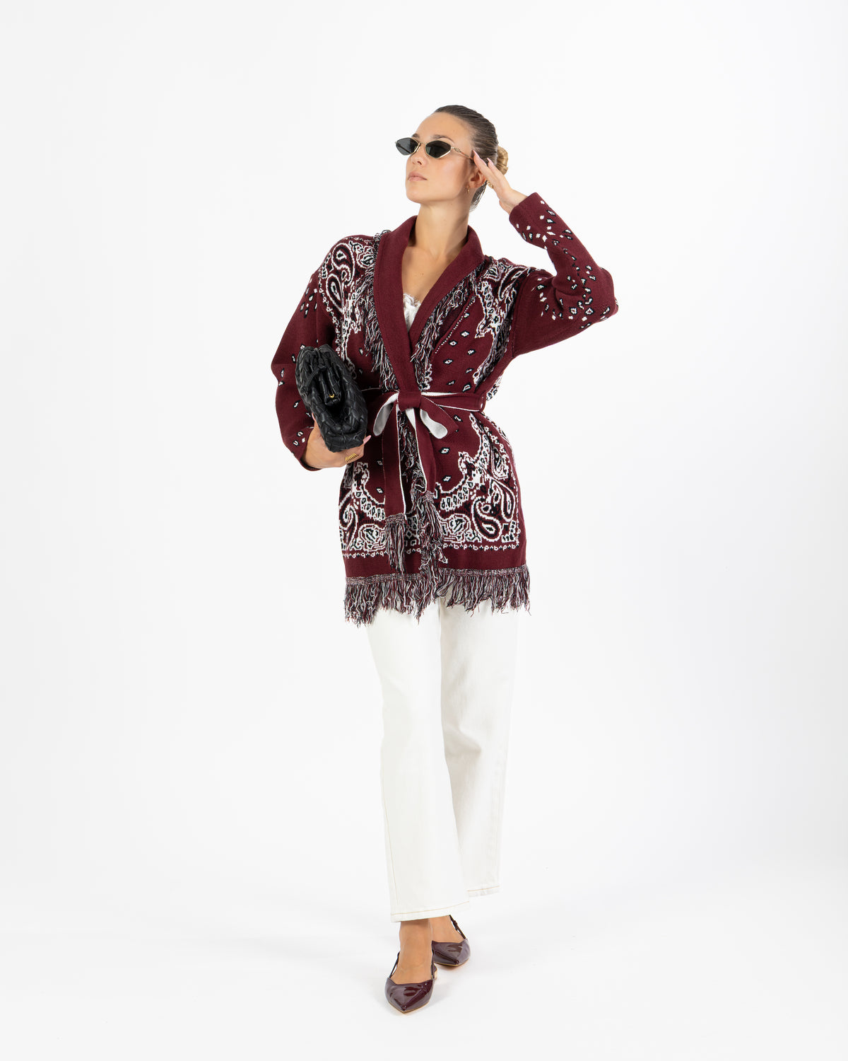Cardigan bandana bordeaux