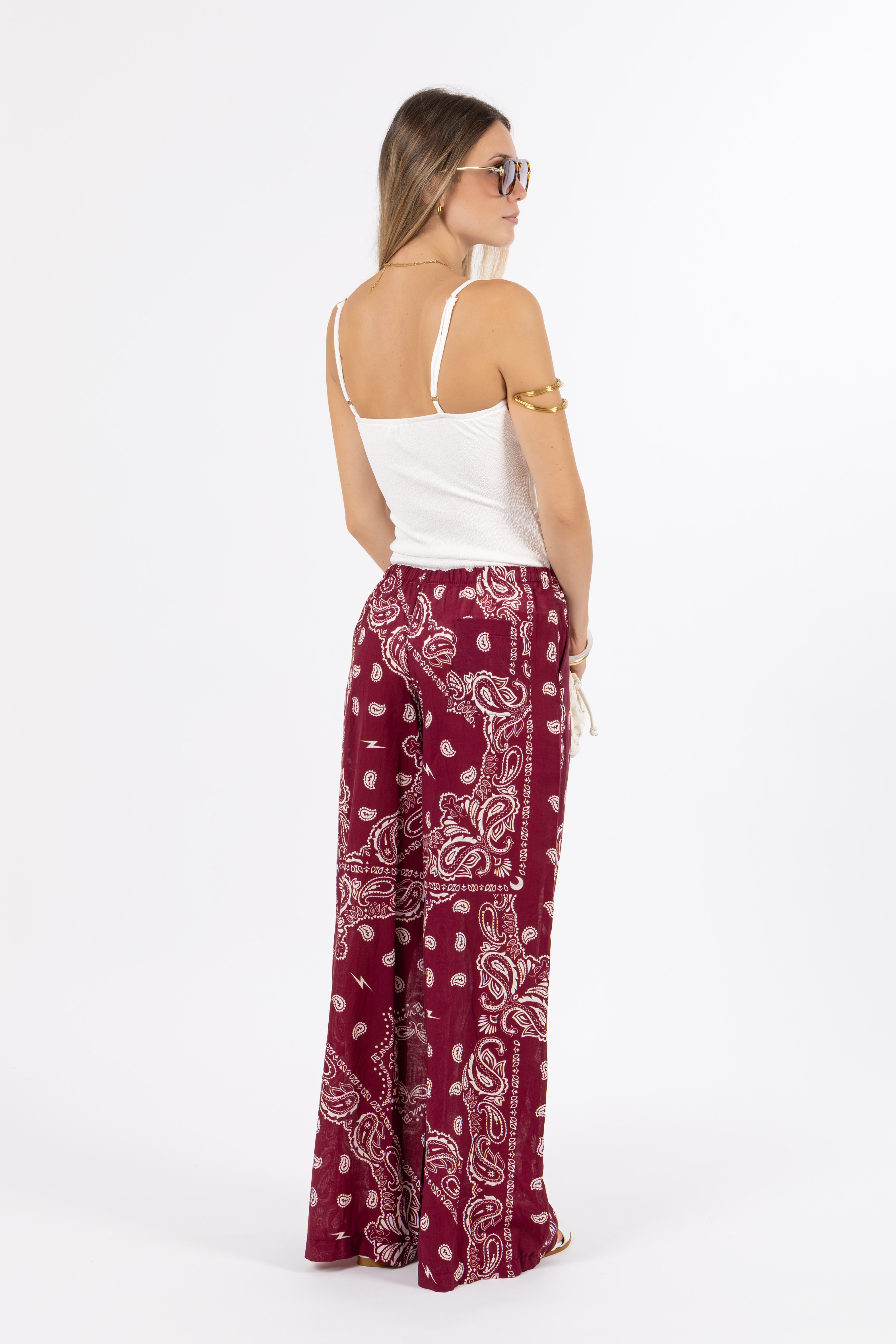 Pantalone bandana bordeaux