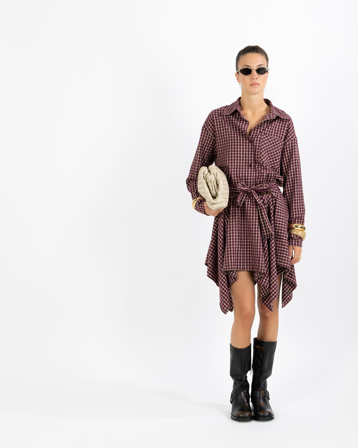 Camicia quadri bordeaux