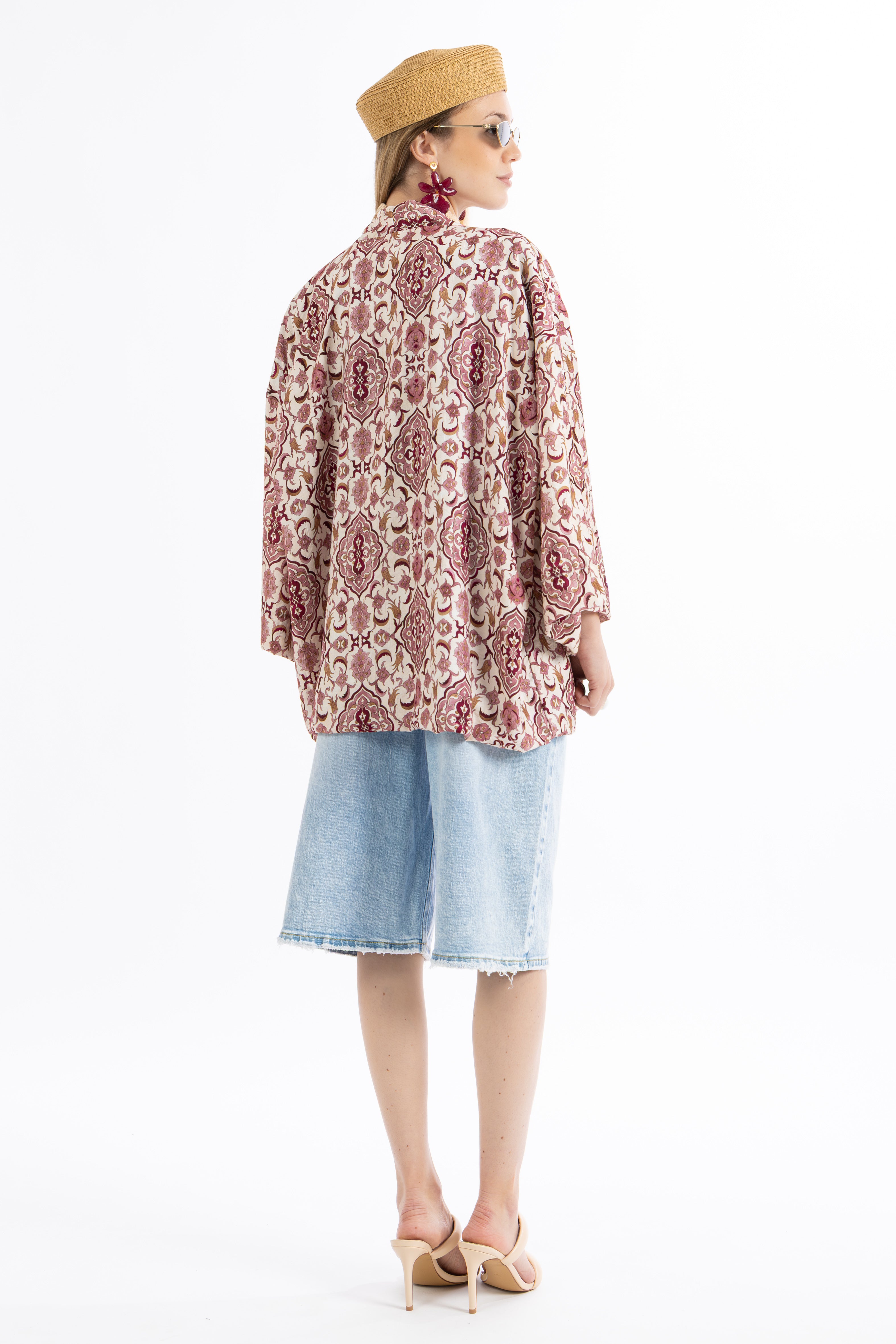Kimono fantasia bordeaux