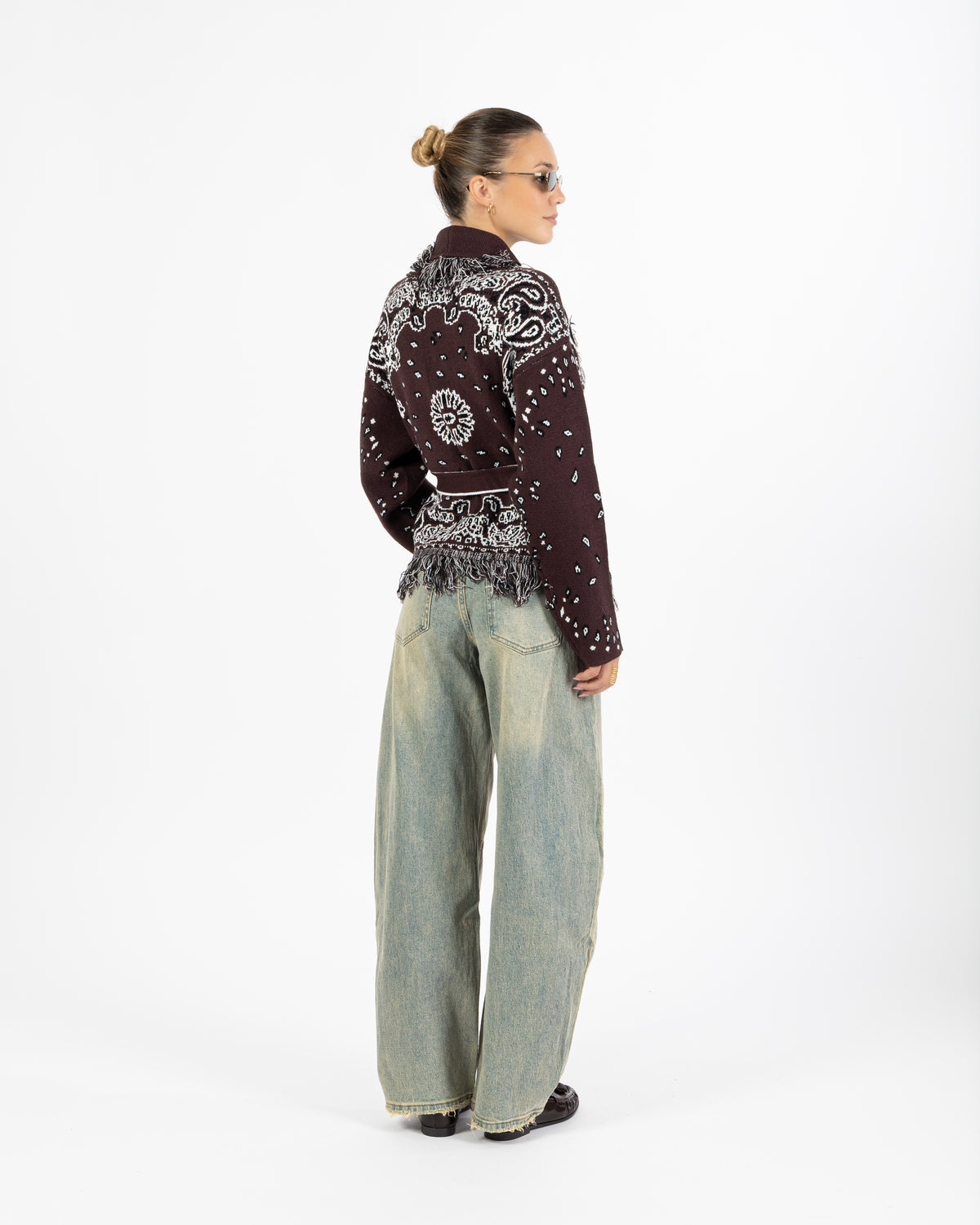 Cardigan bandana corto cioccolato