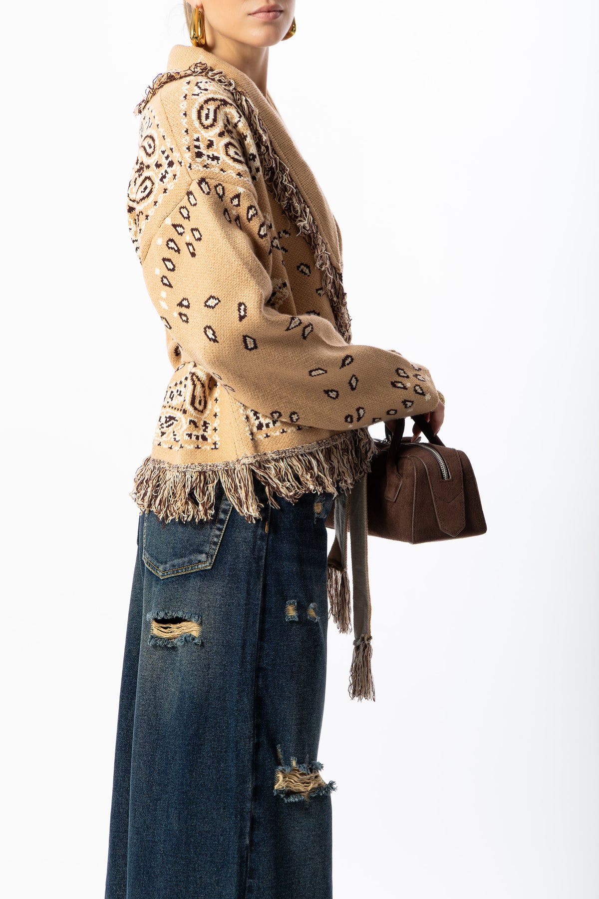 Cardigan bandana corto beige