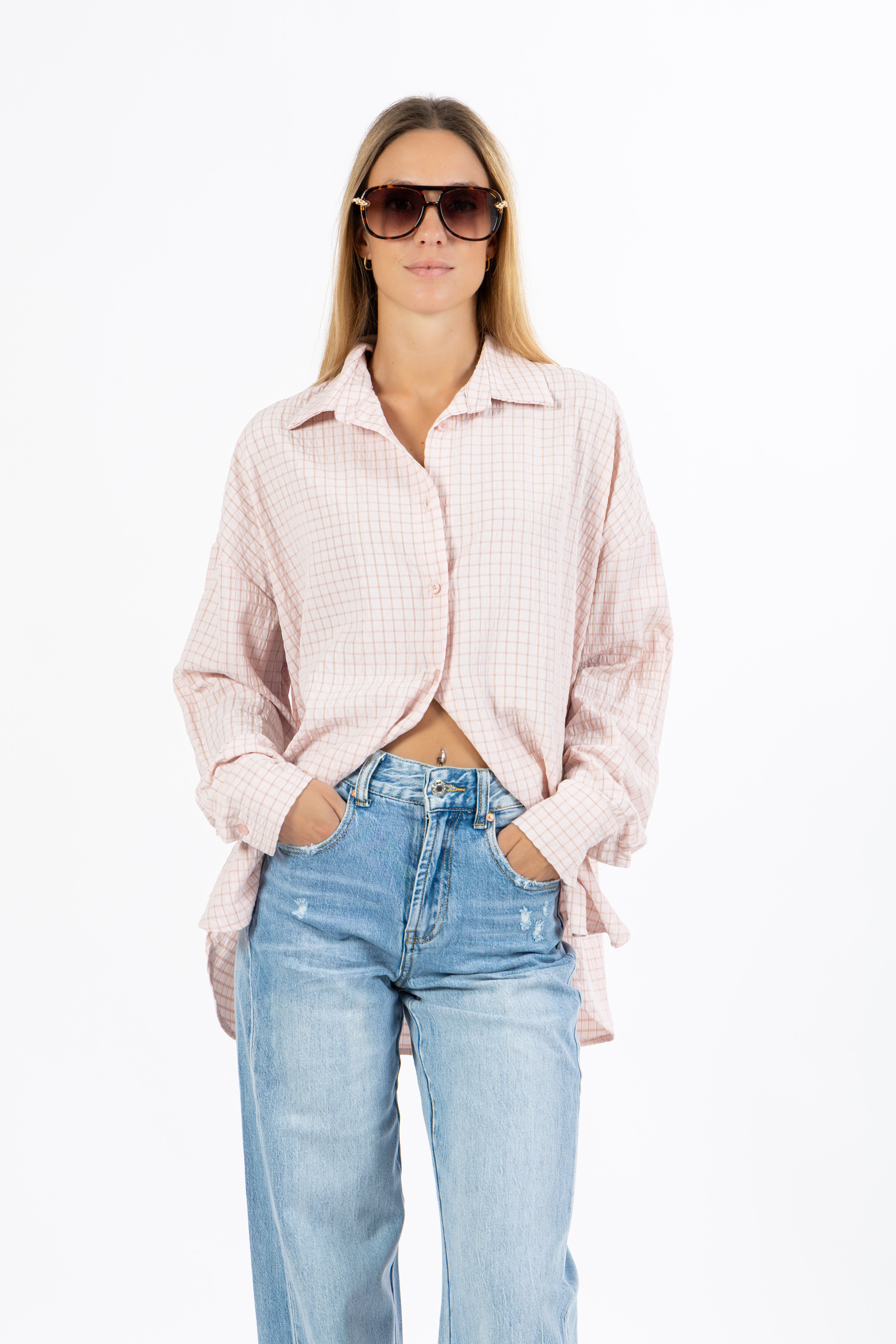 Camicia quadri rosa
