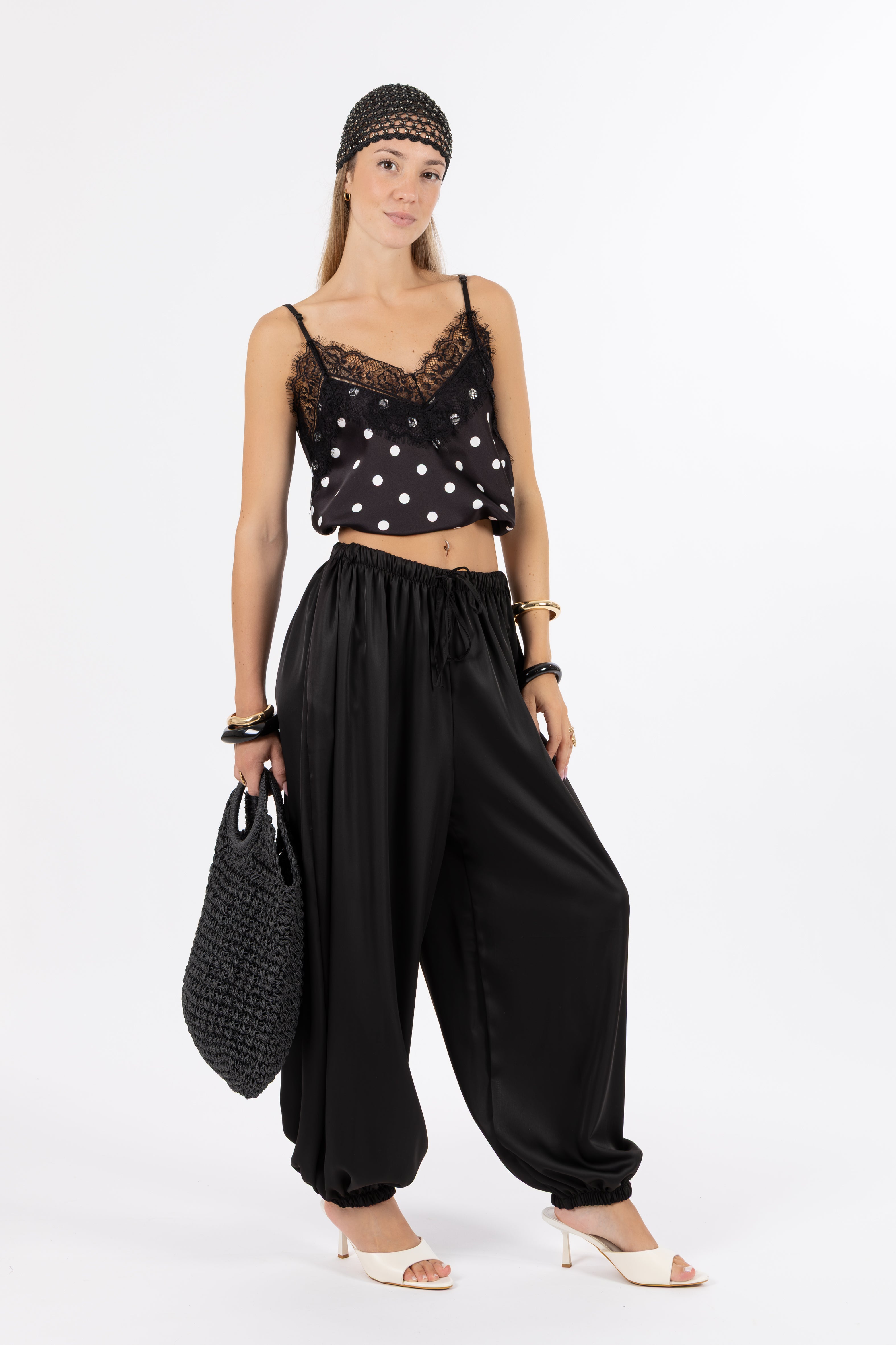 Pantalone balloon nero