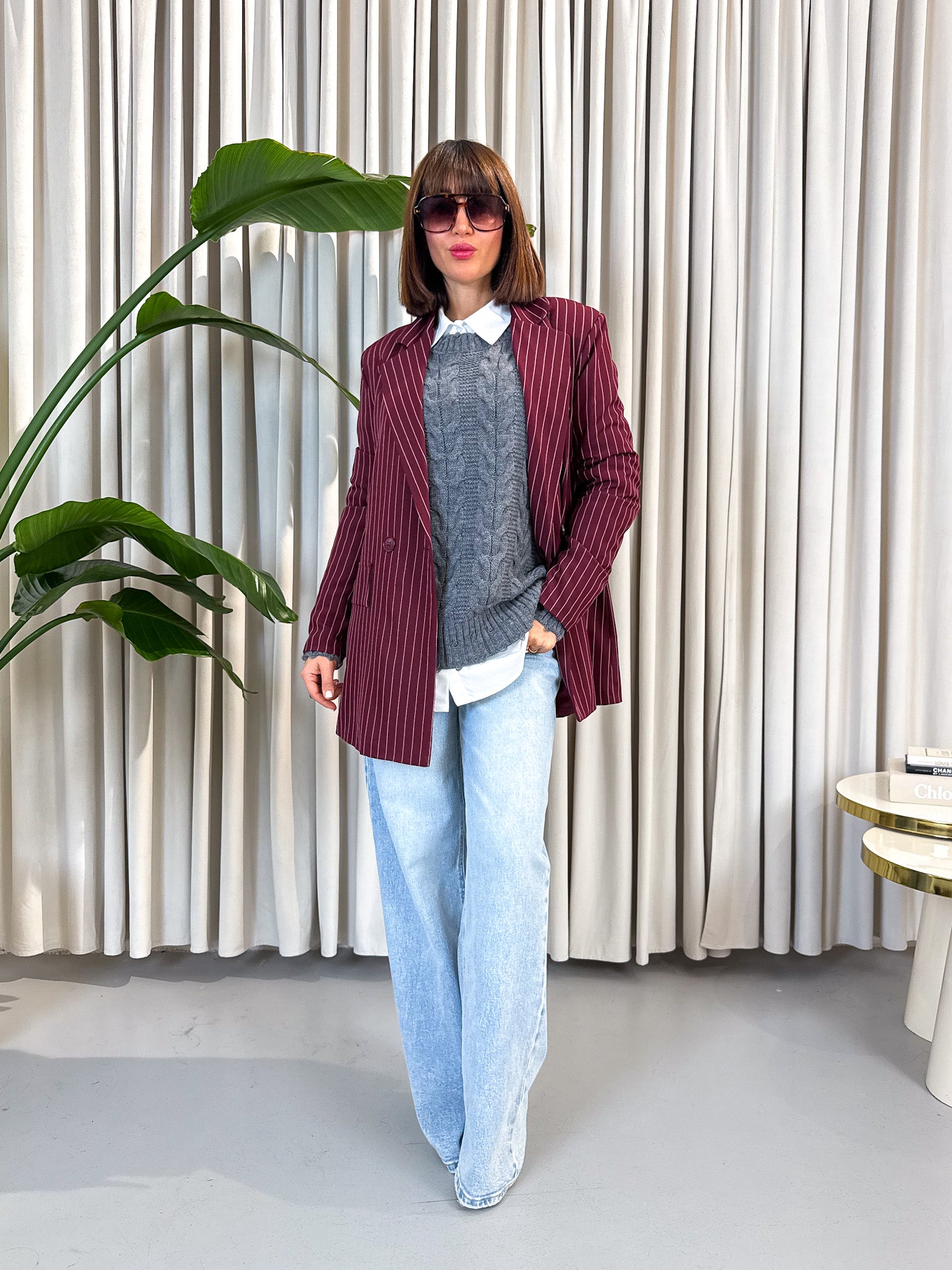 Jeans wide leg chiaro