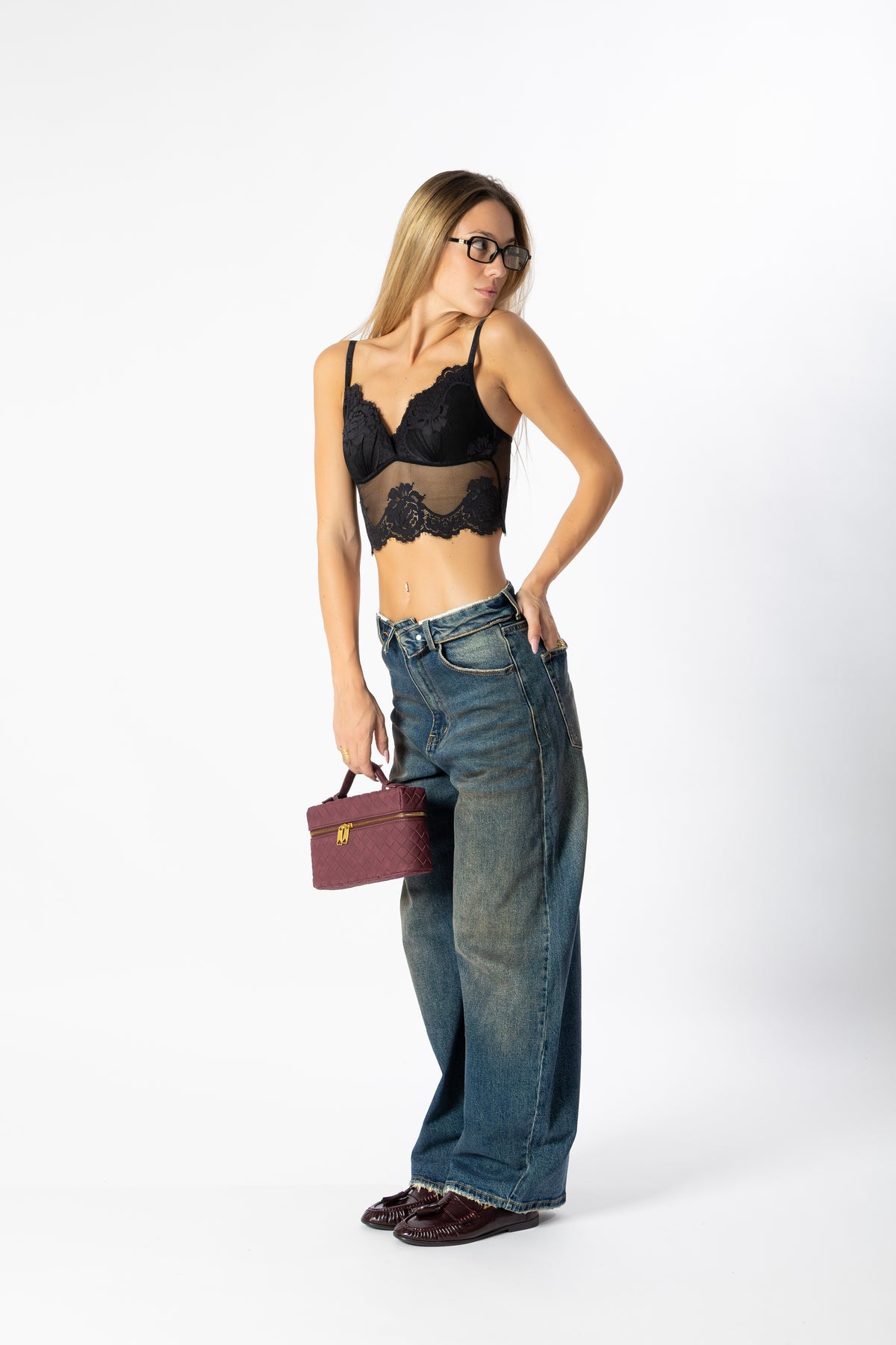 Jeans cintura risvolto