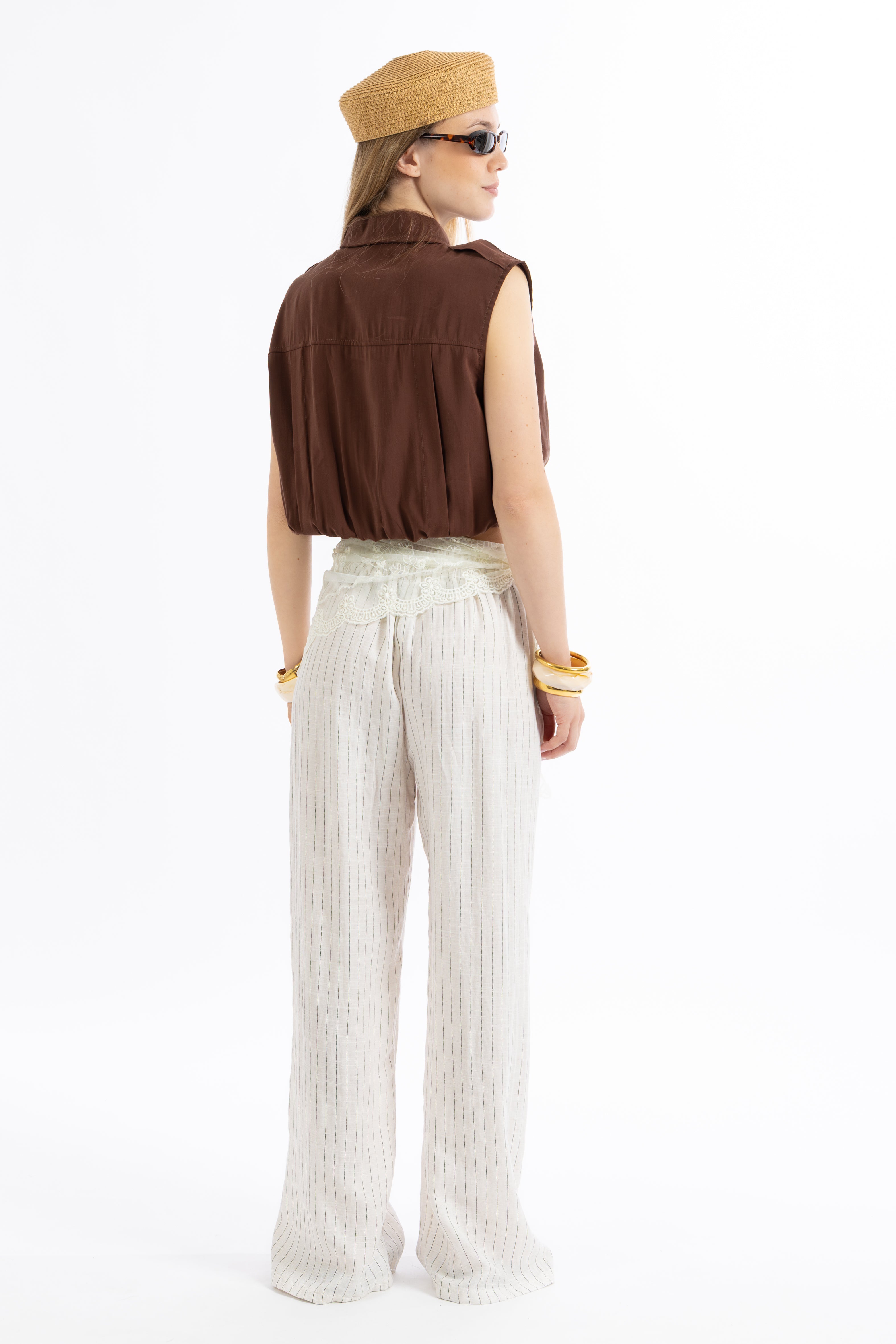 Top camicia biscotto