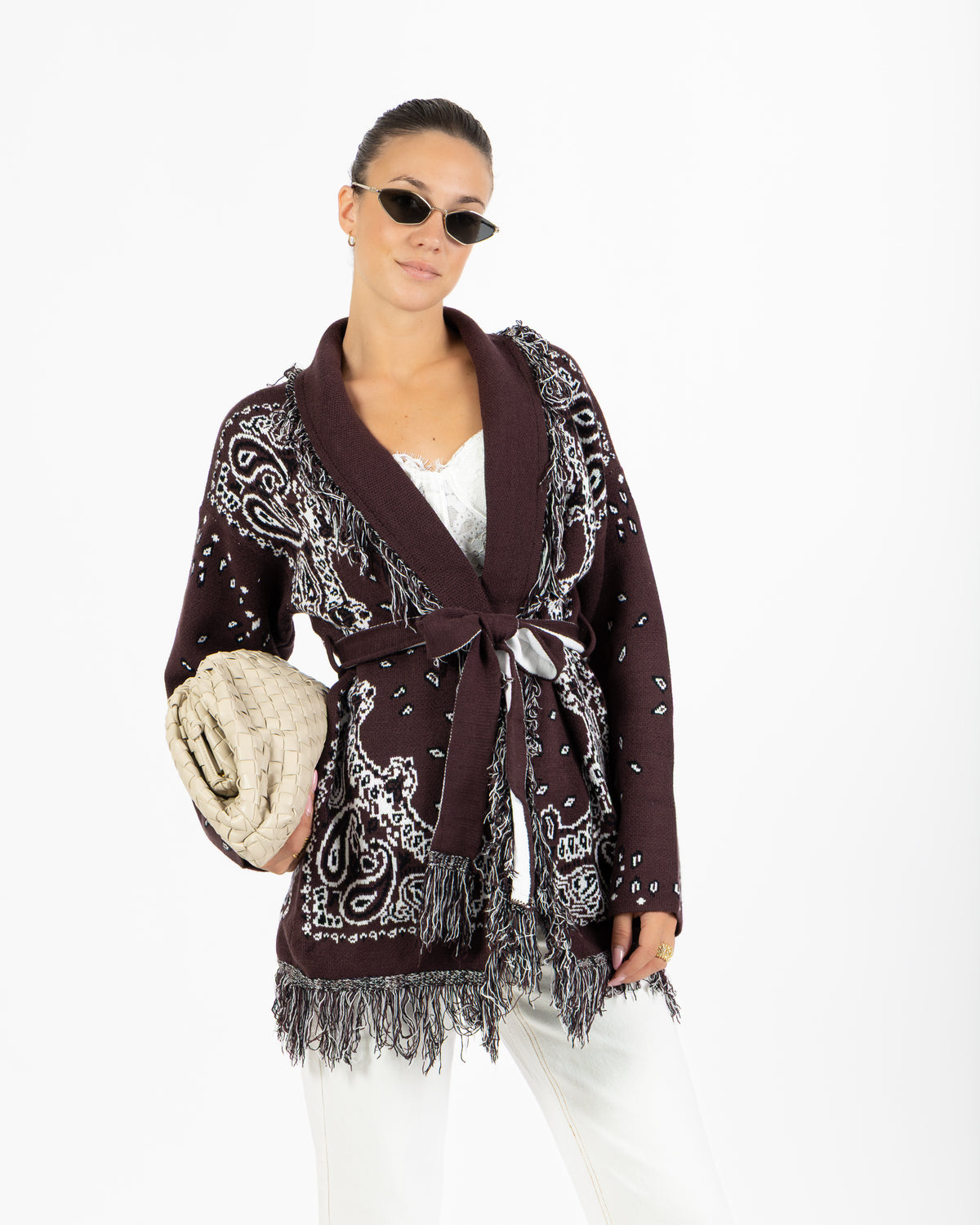 Cardigan bandana cioccolato