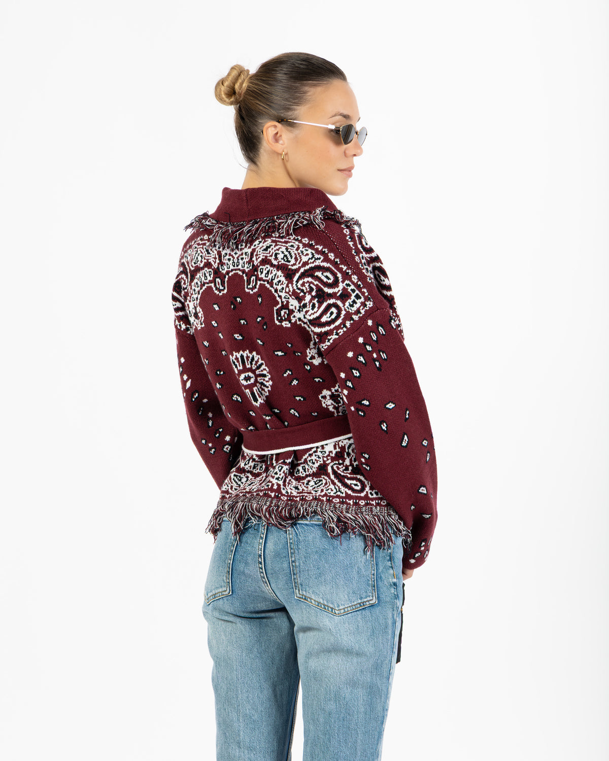 Cardigan bandana corto bordeaux
