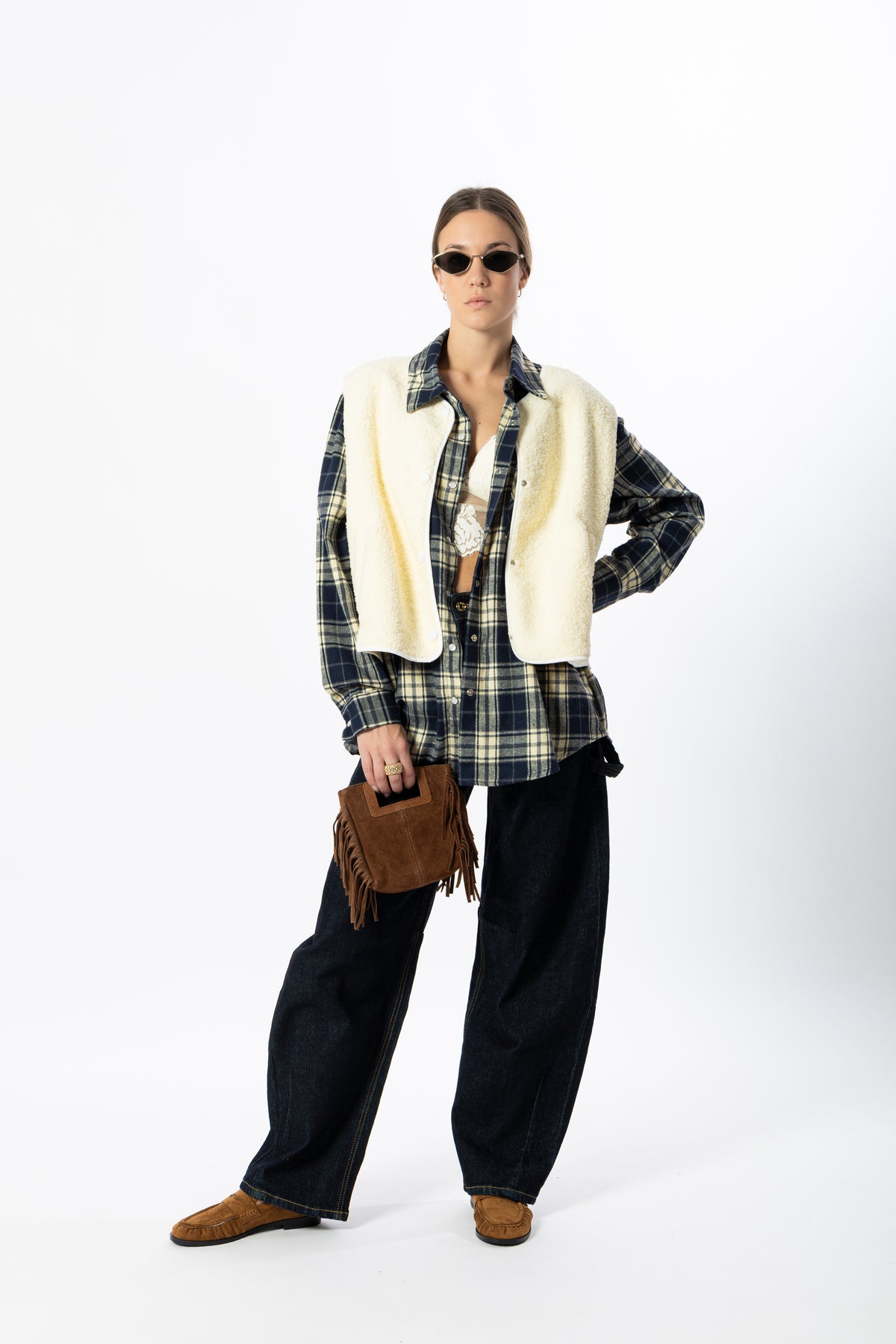 Camicia tartan blu