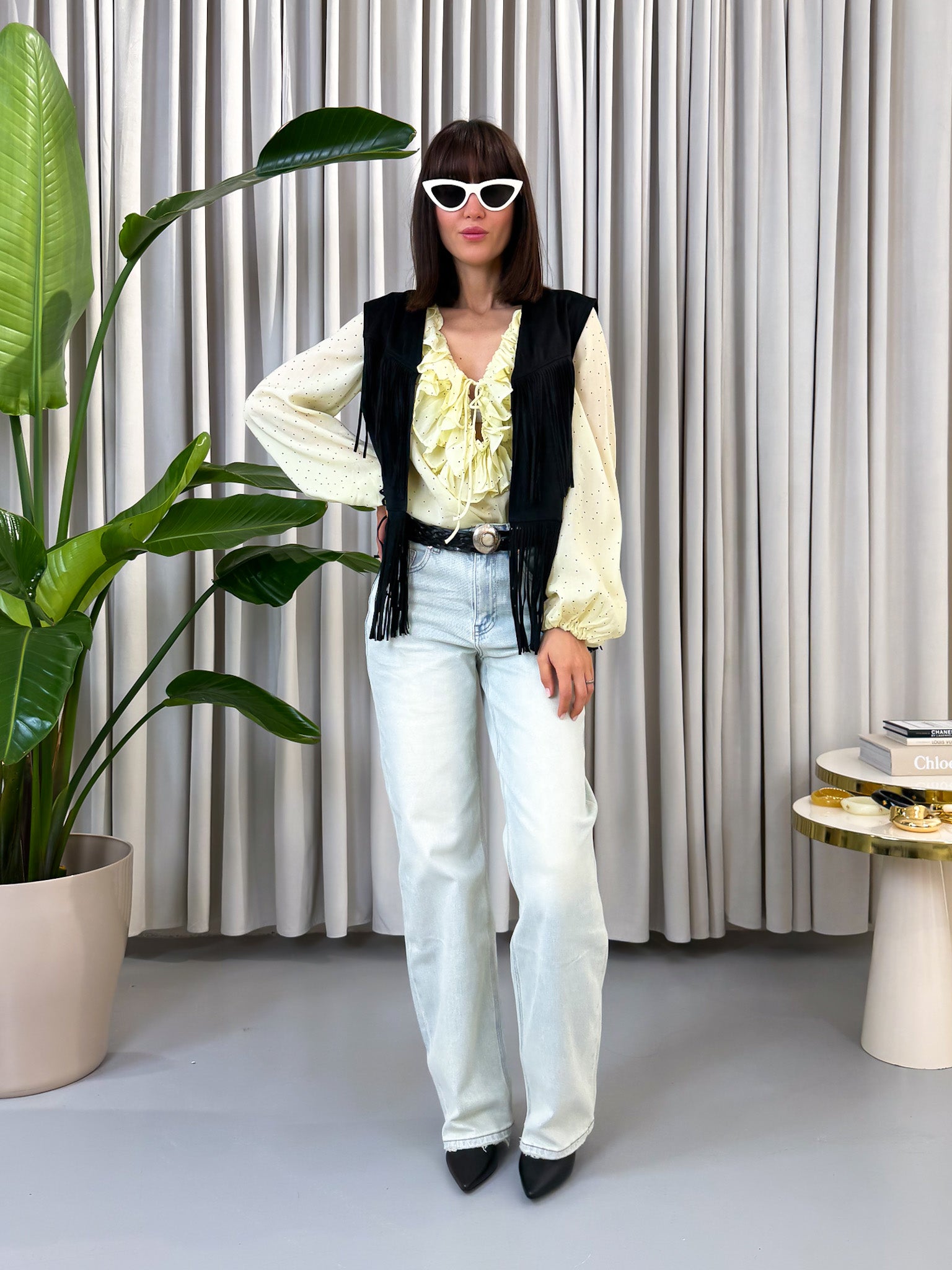Blusa pois e rouches