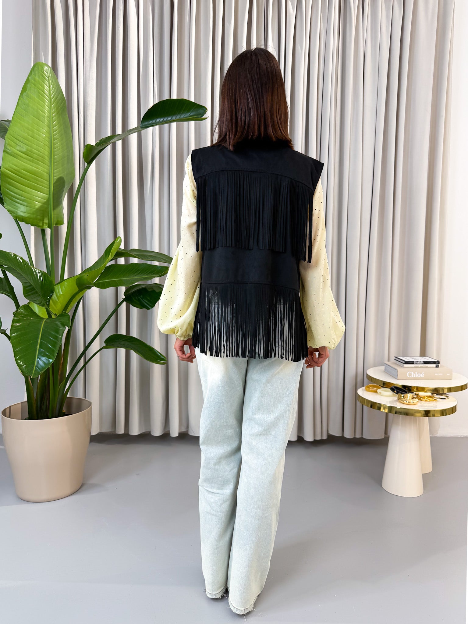 Gilet frange nero