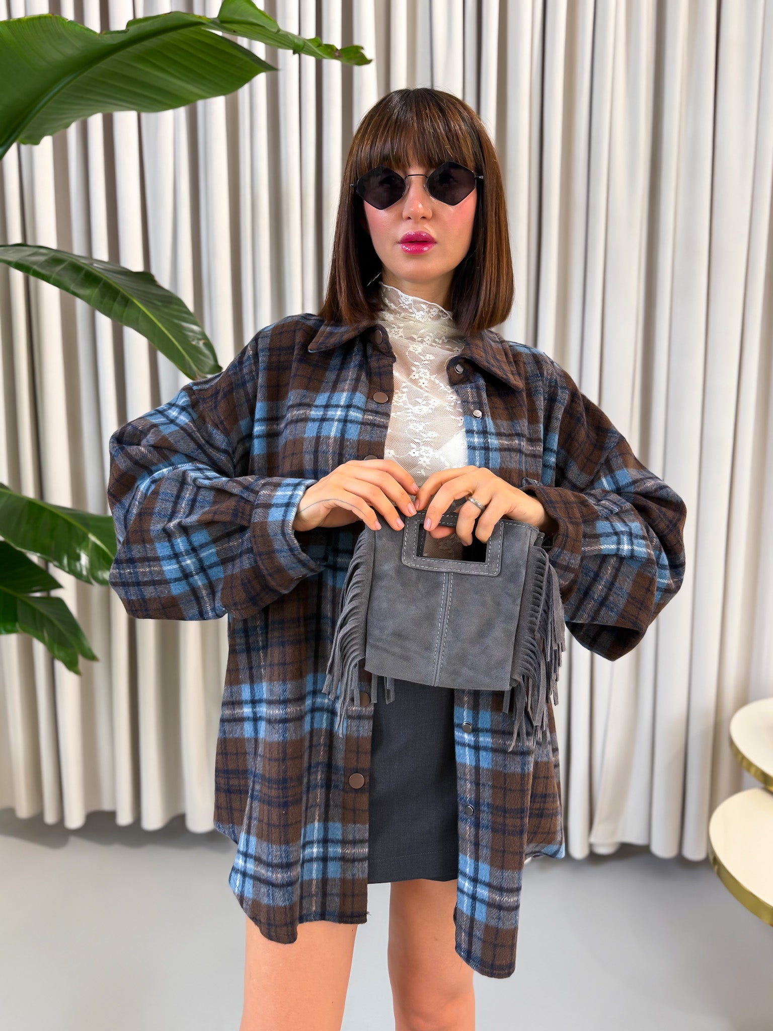 Camicia a quadri in panno