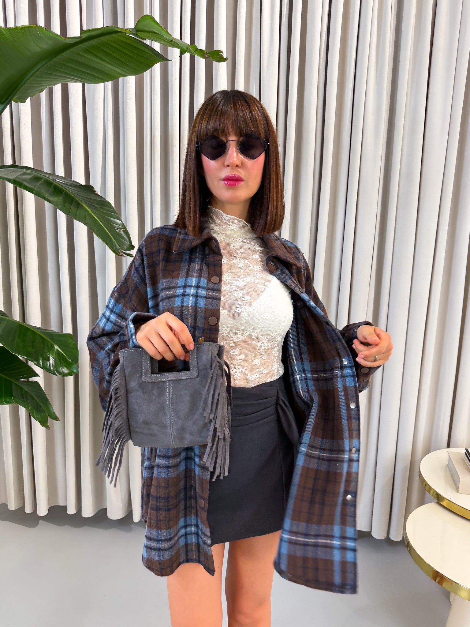 Camicia a quadri in panno