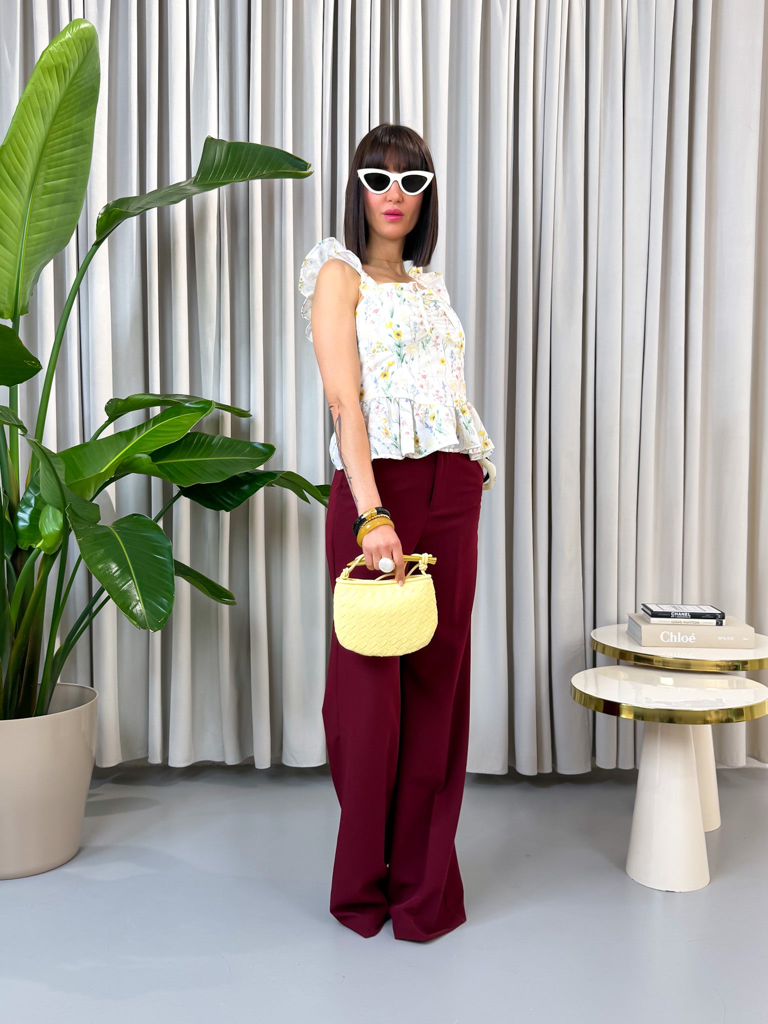 Pantalone sartoriale bordeaux