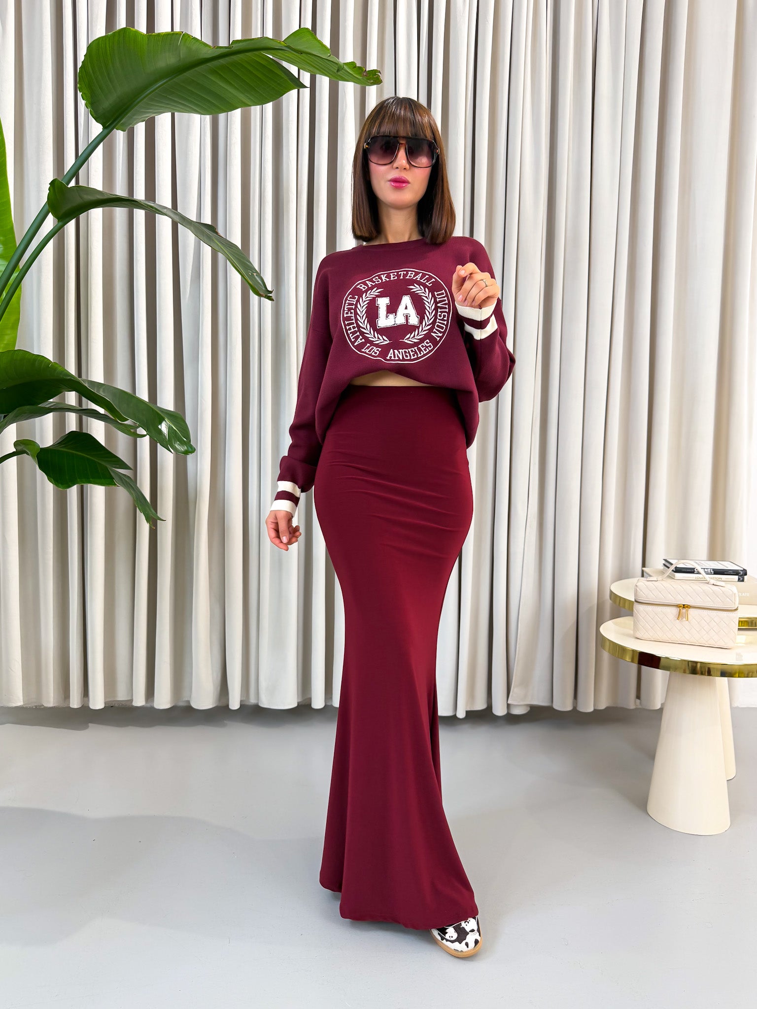 Gonna lunga bordeaux