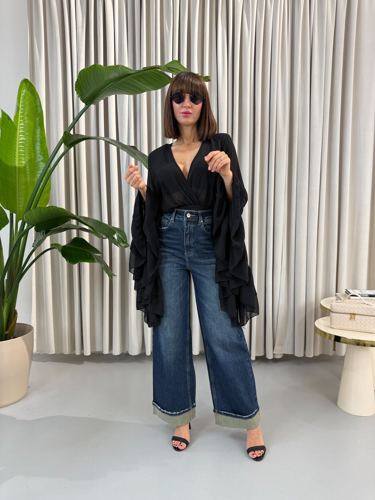 Jeans con risvolto
