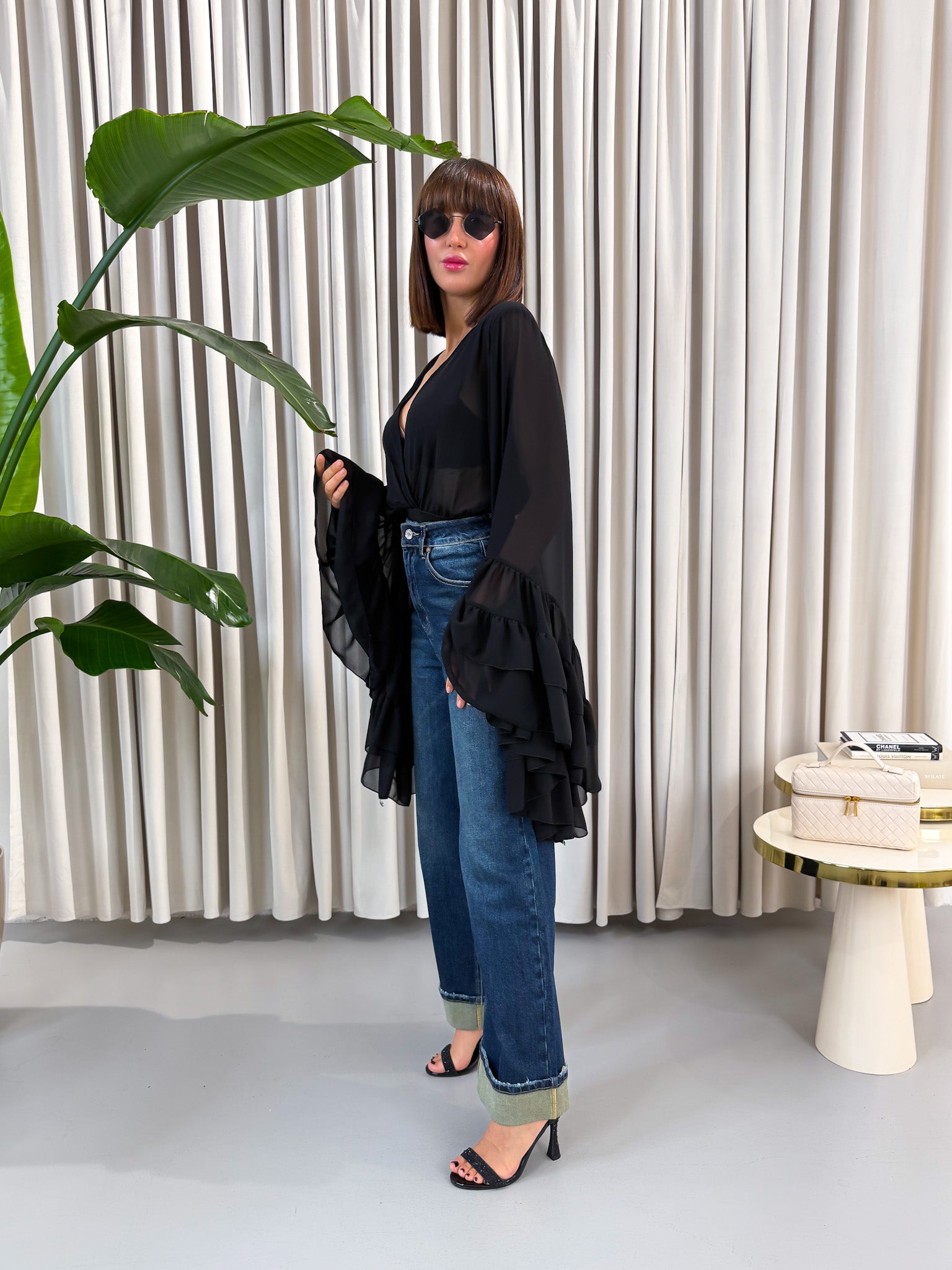 Jeans con risvolto