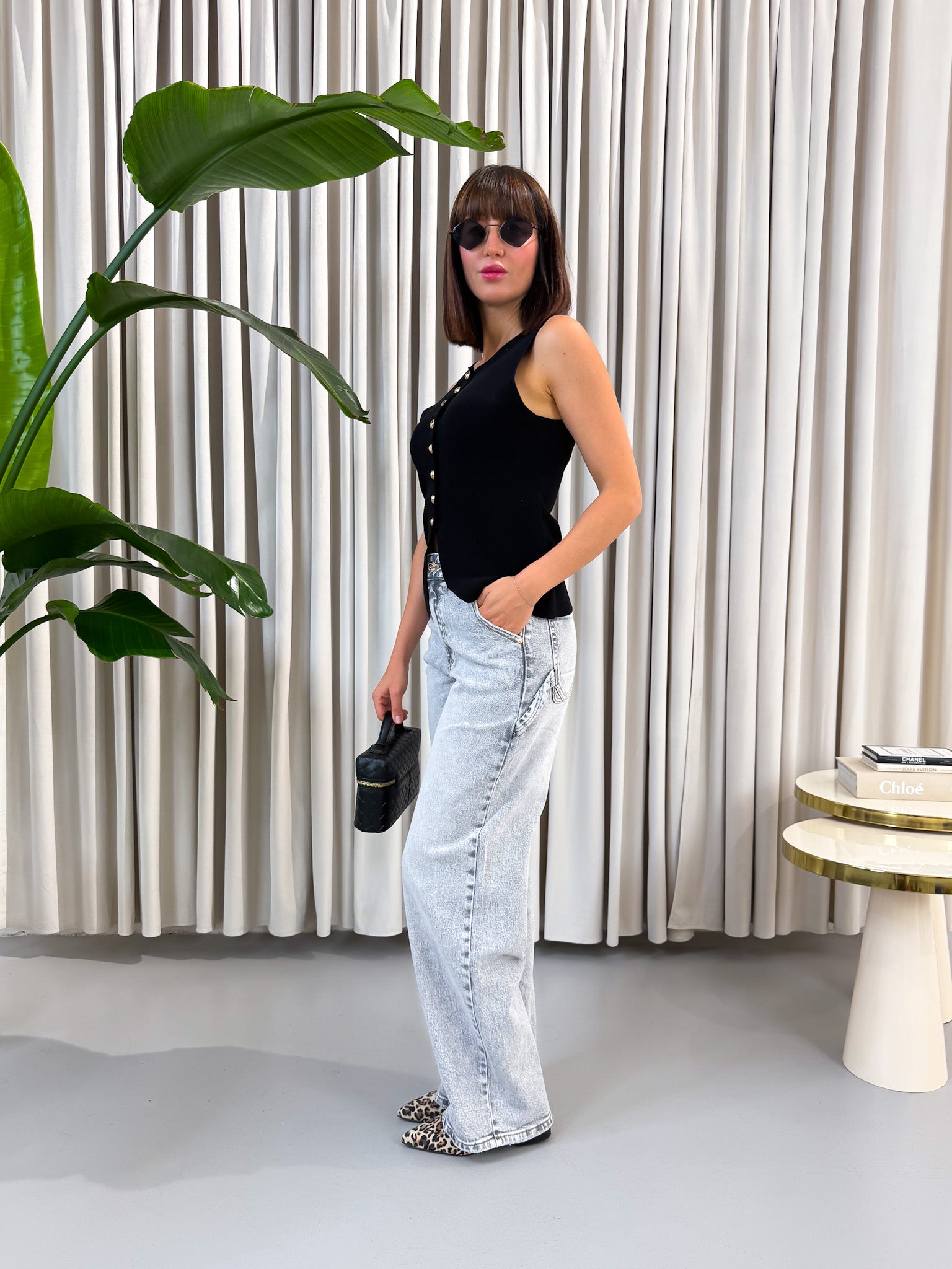 Gilet nero in maglia